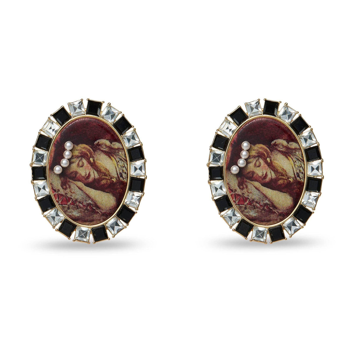 SLEEPING BEAUTY CAMEO EARRINGS