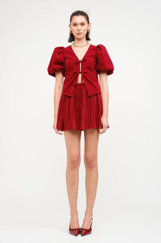 Carmin Velvet Blouse