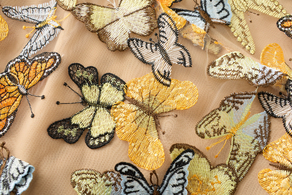 PS12 3D Butterfly Embroidered Strapless Maxi Dress