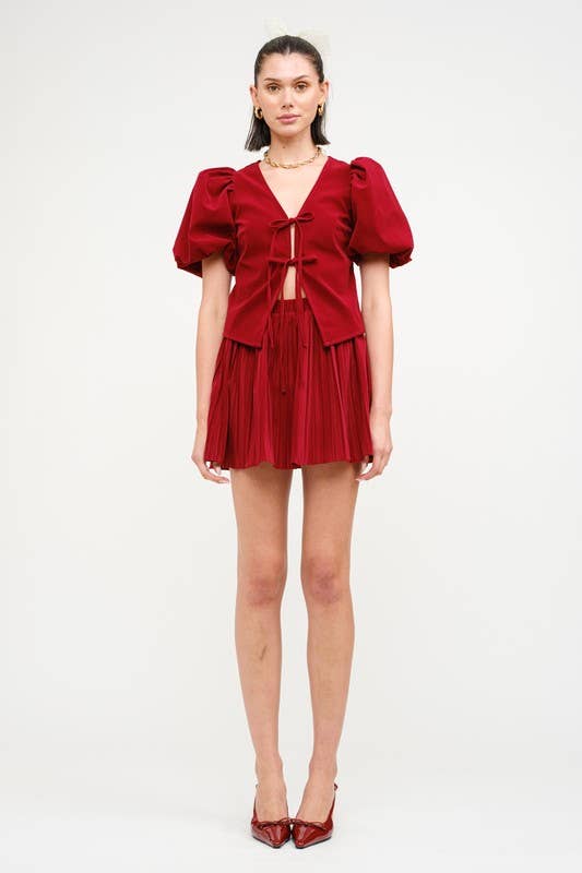 Carmin Velvet Blouse