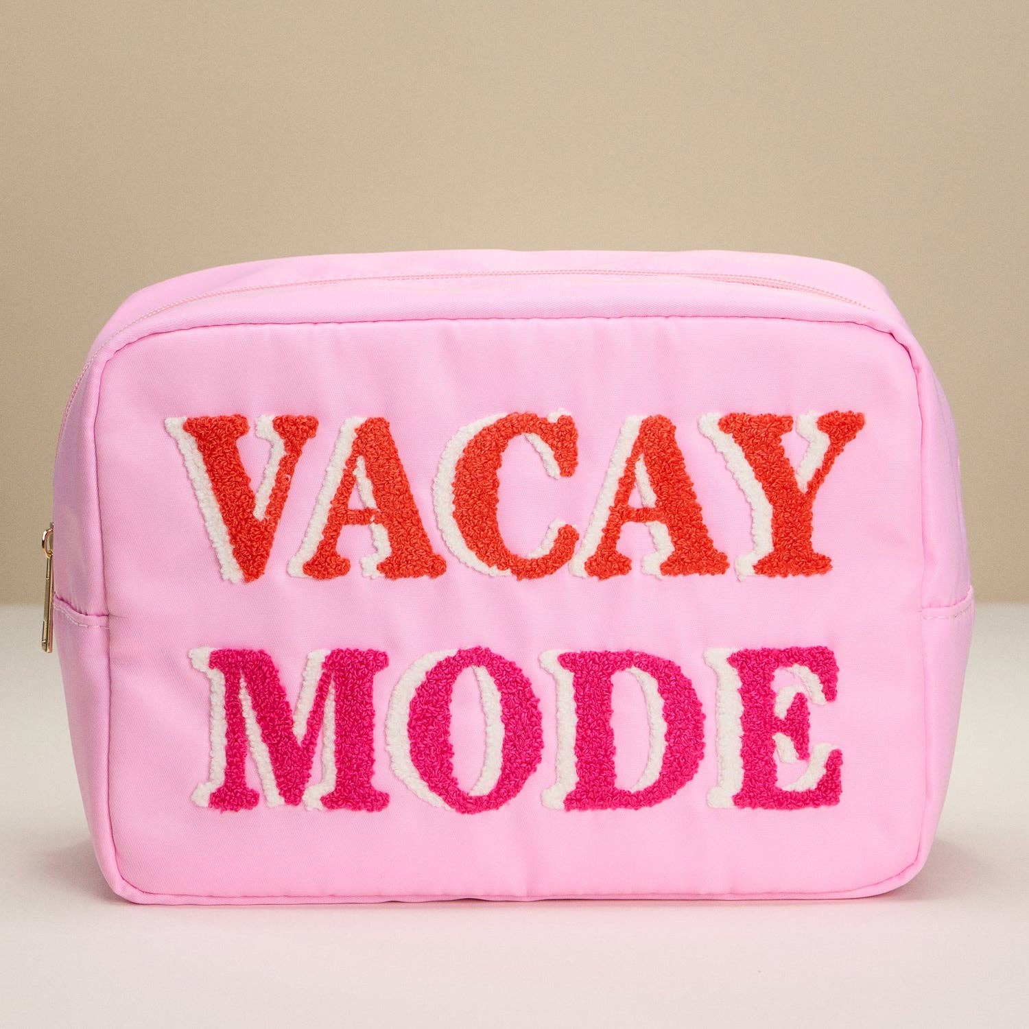 Nylon Beach Pouch with Fabric Letters