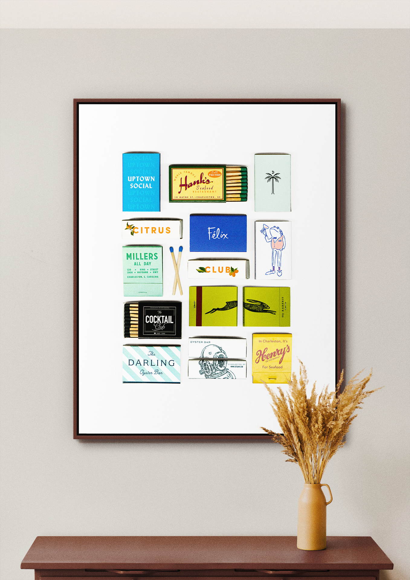 Charleston Vintage Matchbook Collage