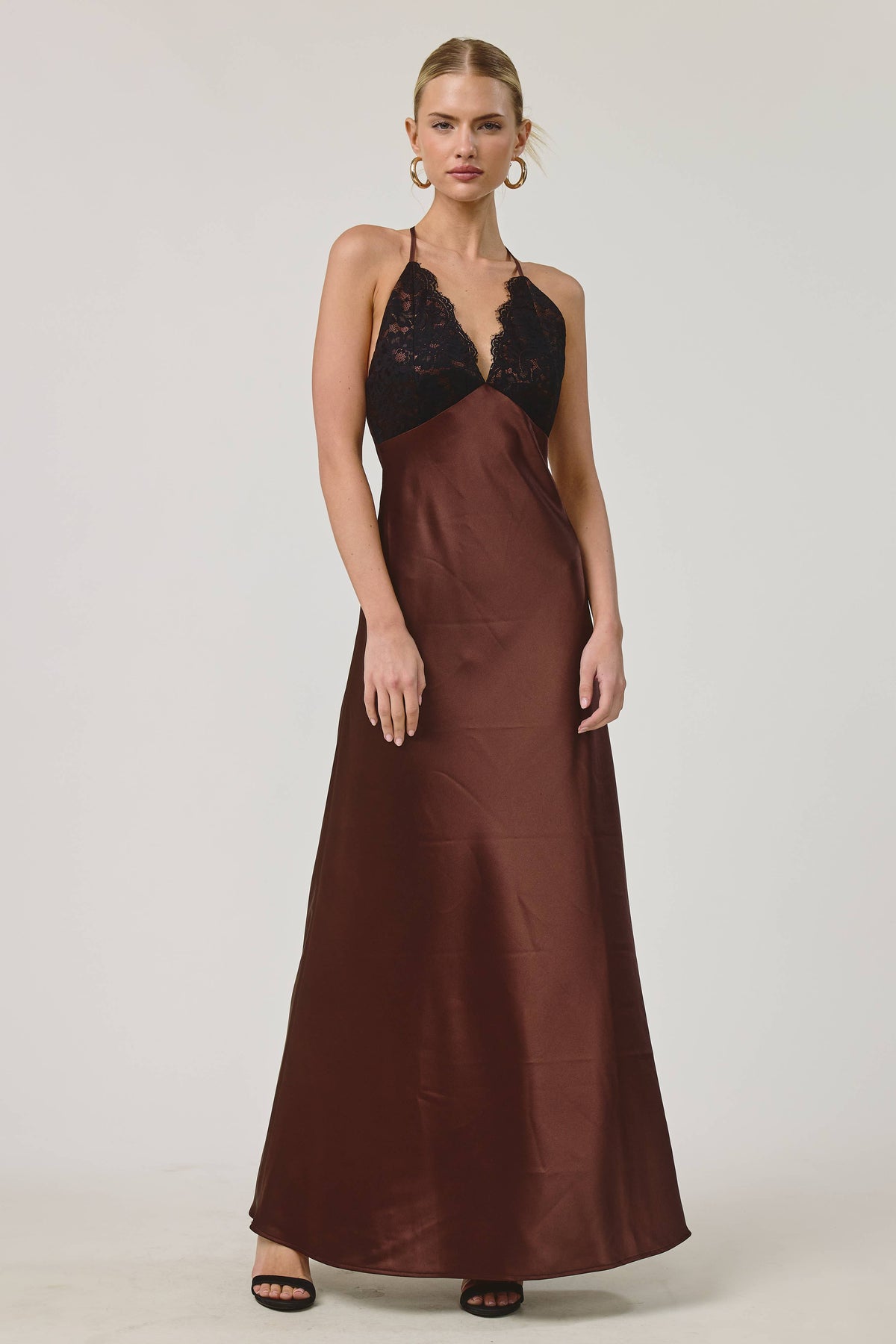 Noir Lace Satin Slip