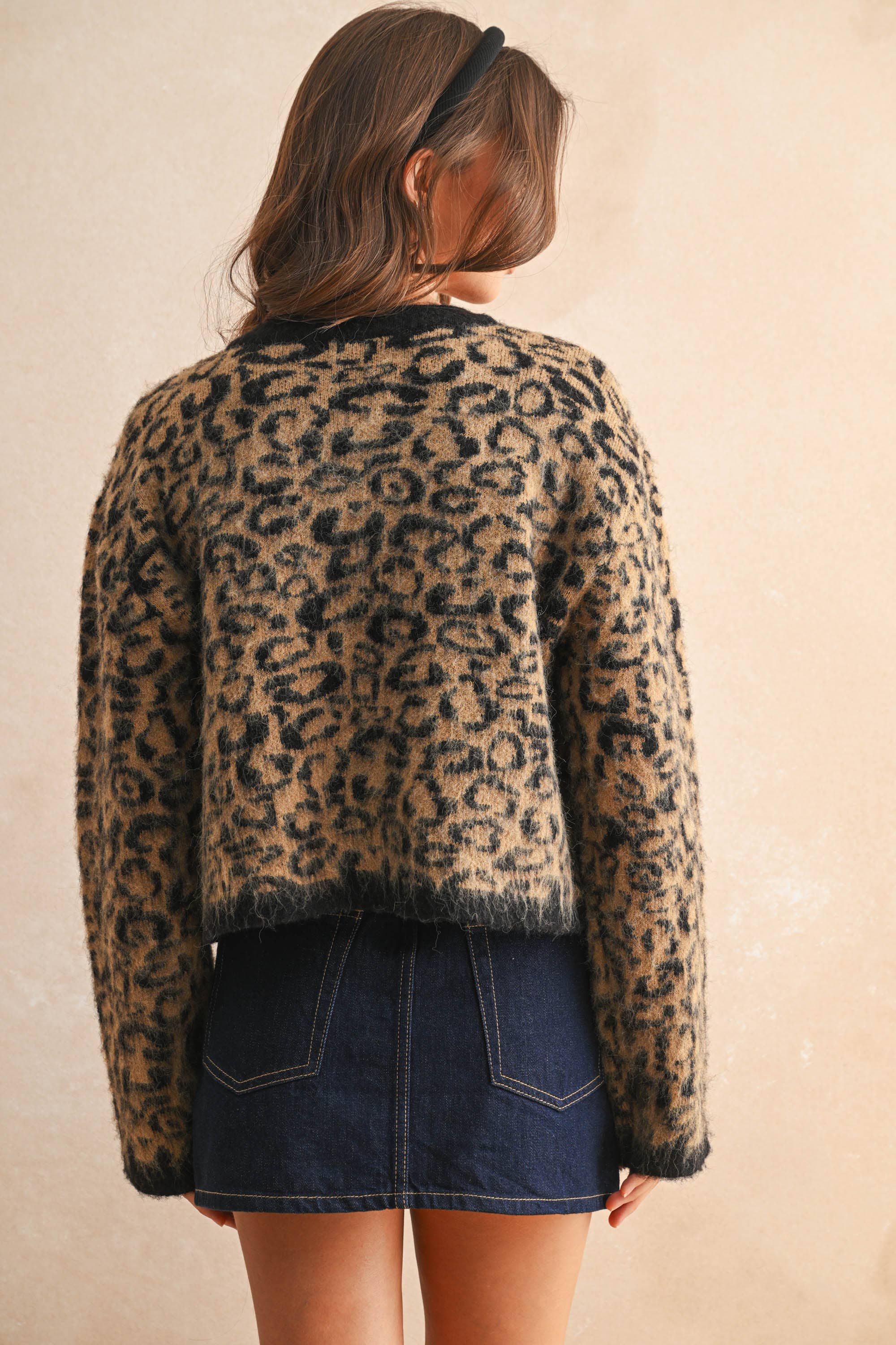 J5115   LEOPARD PRINT SWEATER CARDIGAN