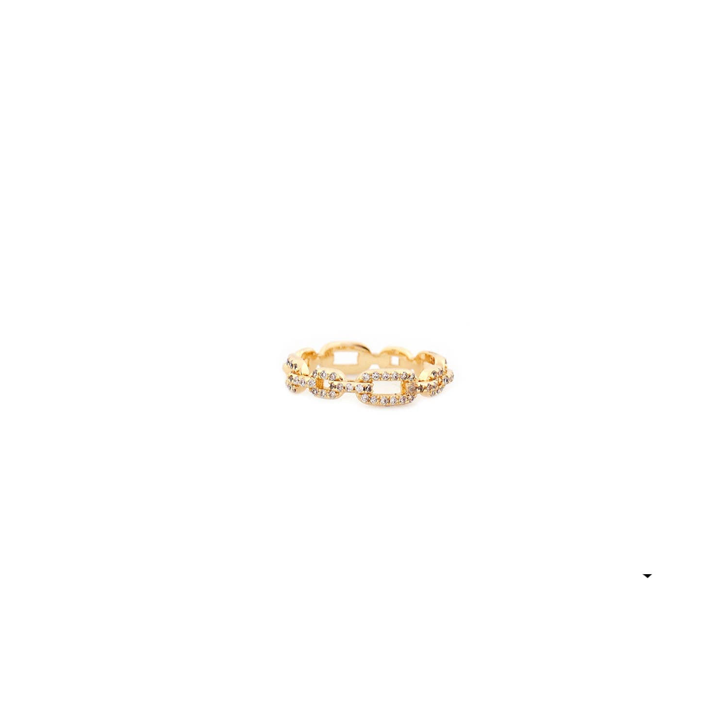 Sterling Pave Chain Link Ring