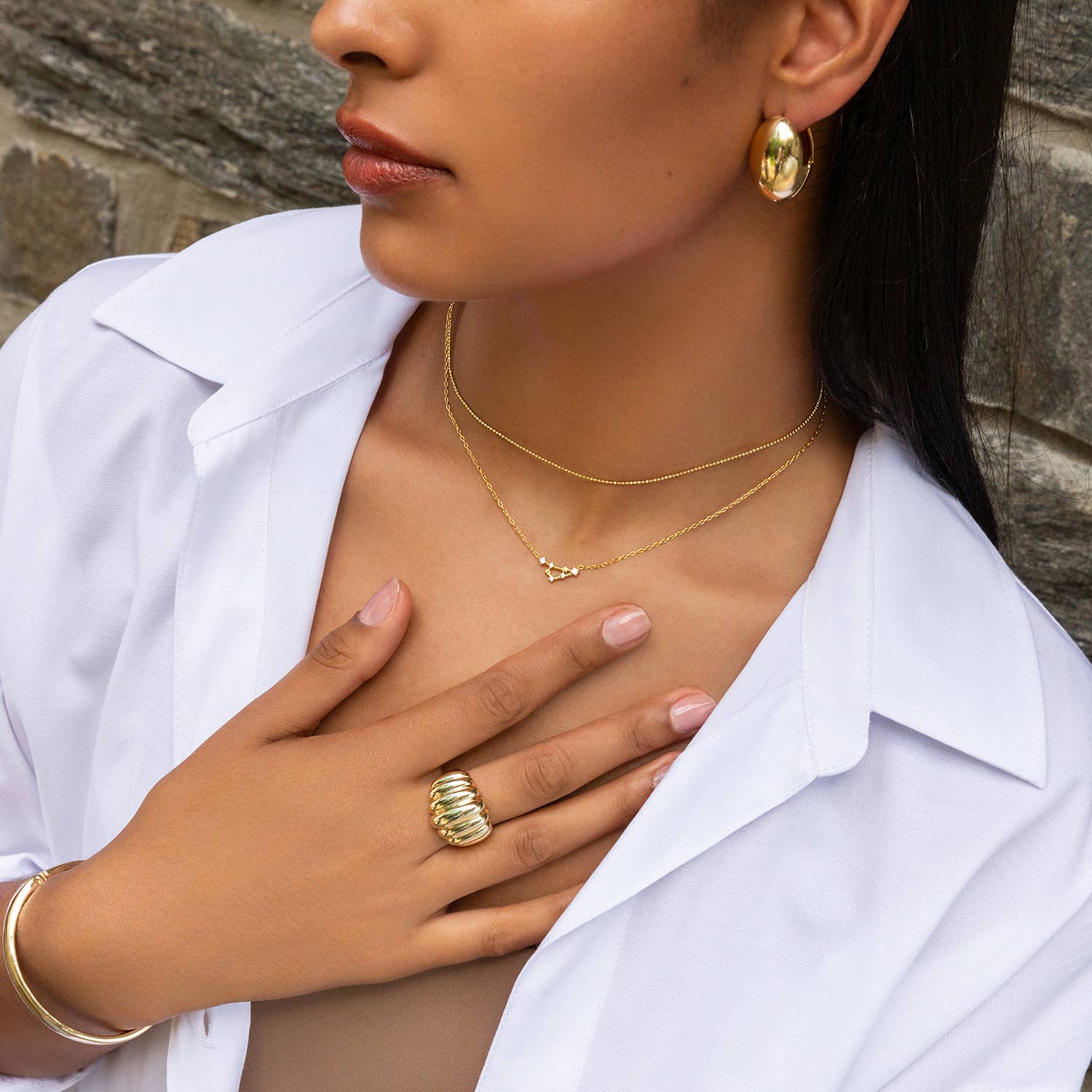 Gold plated zodiac constellation necklace