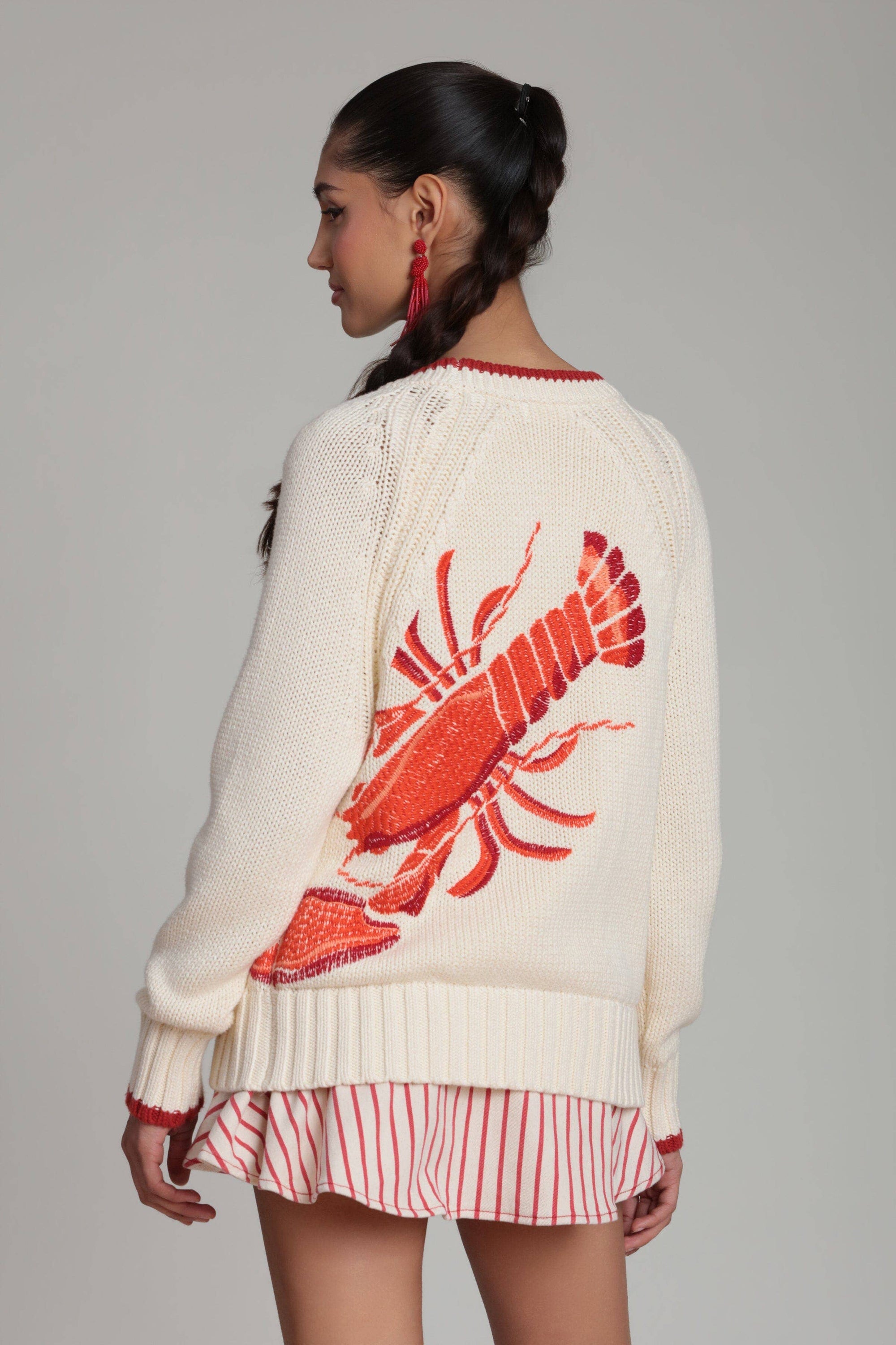 Cotton Lobster Intarsia Toggle Cardigan