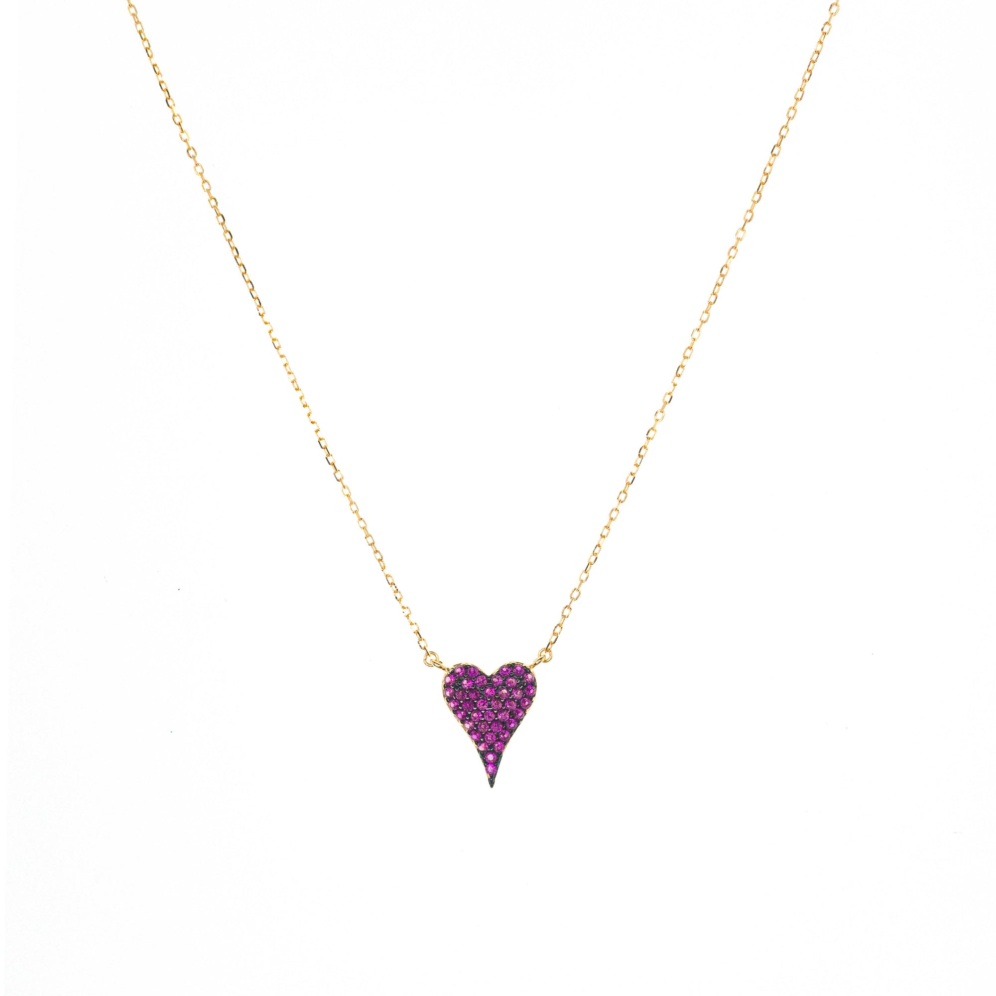Gold Plated pave heart necklace