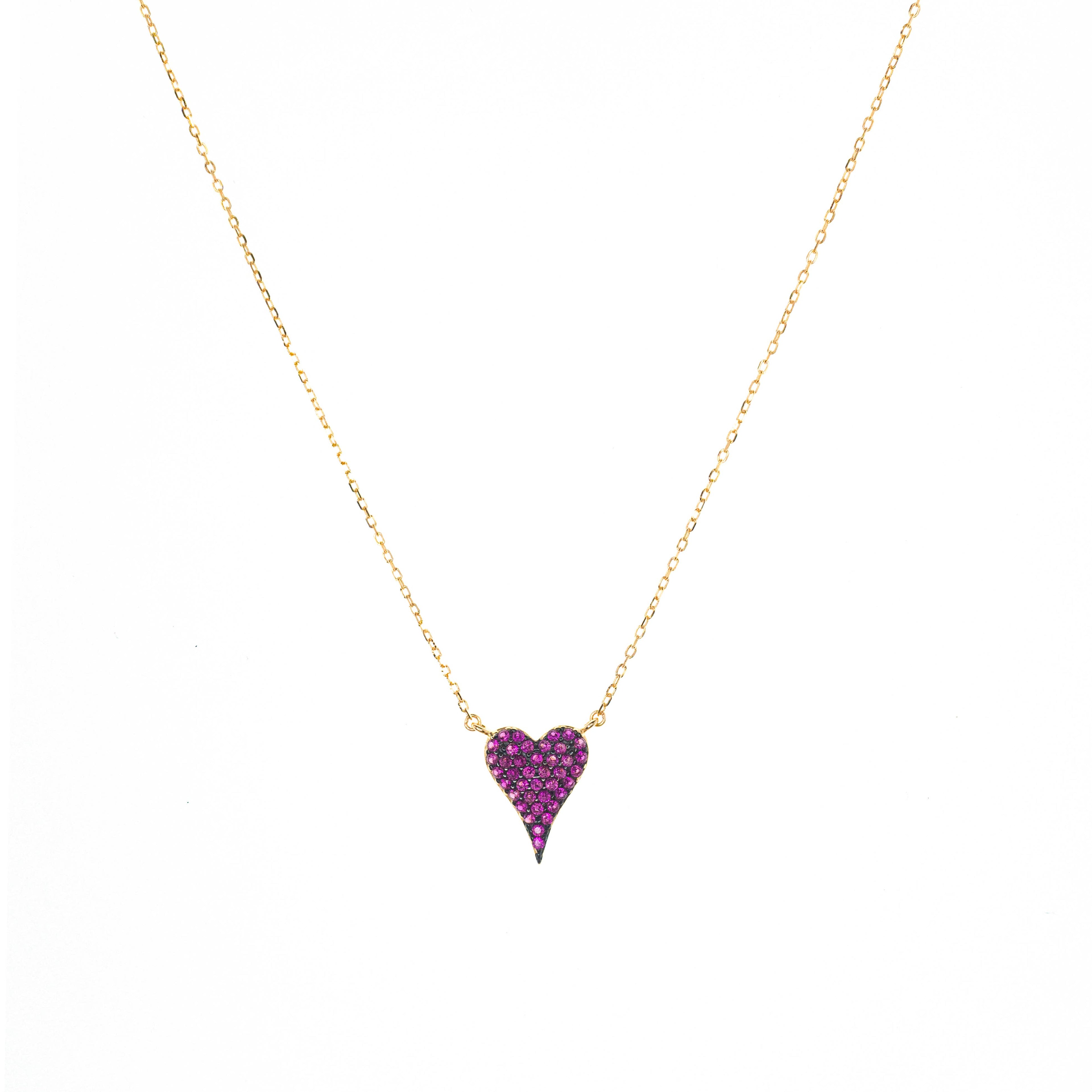 Gold Plated pave heart necklace