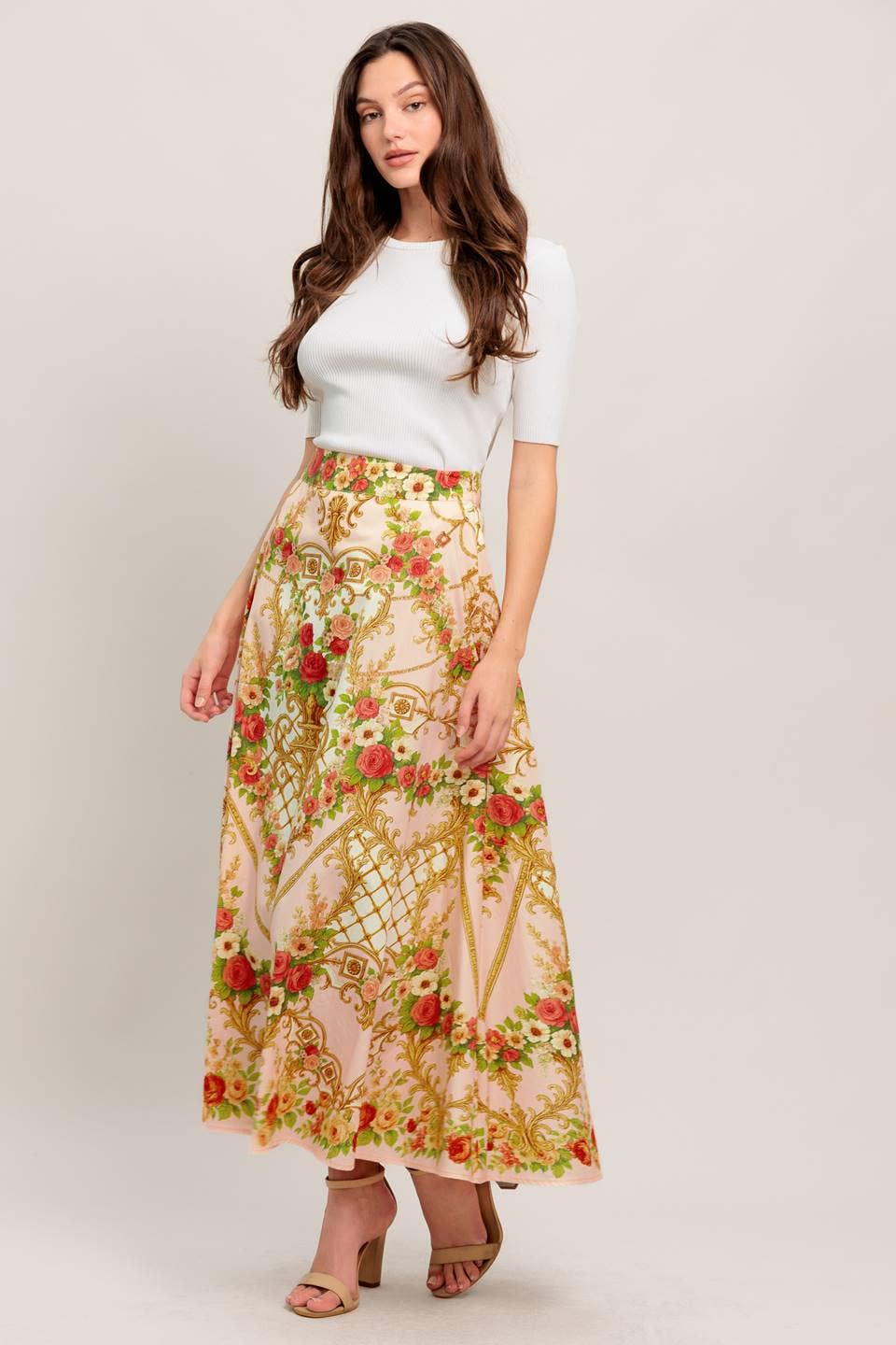 Versailles Bloom Midi Skirt