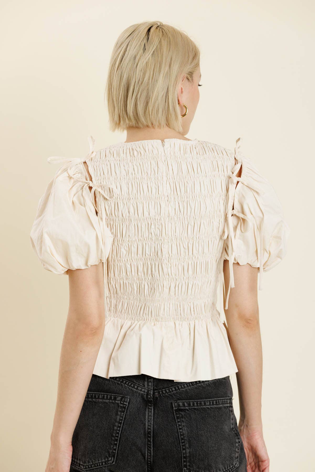 DETACHABLE SLV PEPLUM TOP