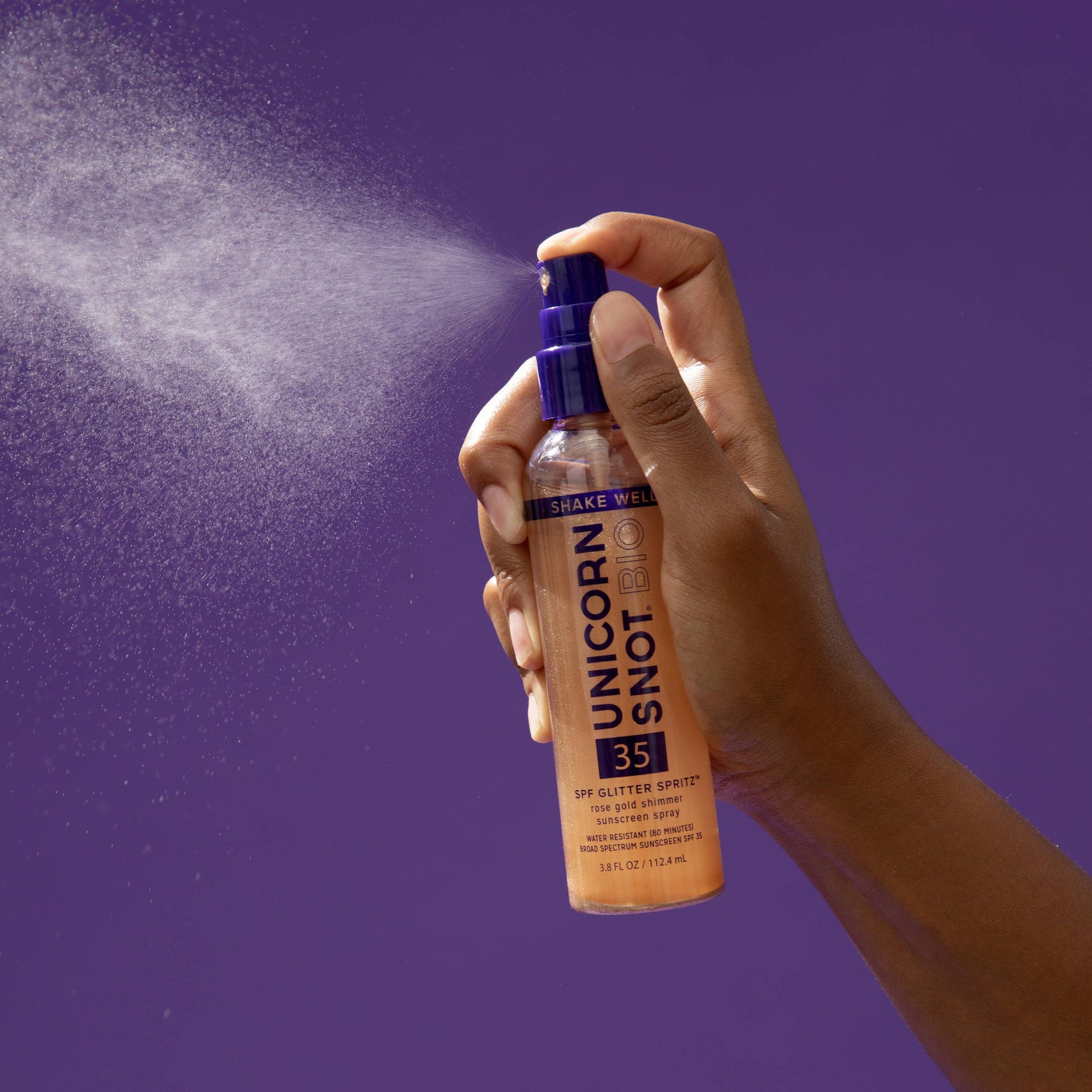 Glitter Sunscreen SPF 35 | Rose Gold Spray | Glow Spray