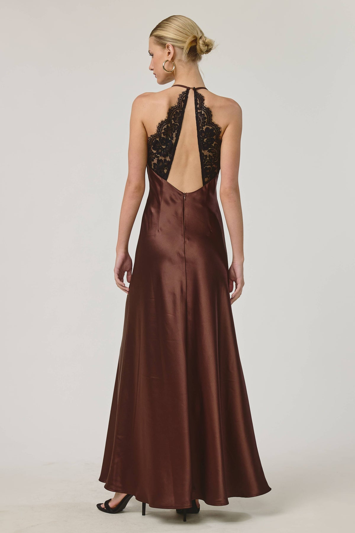Noir Lace Satin Slip