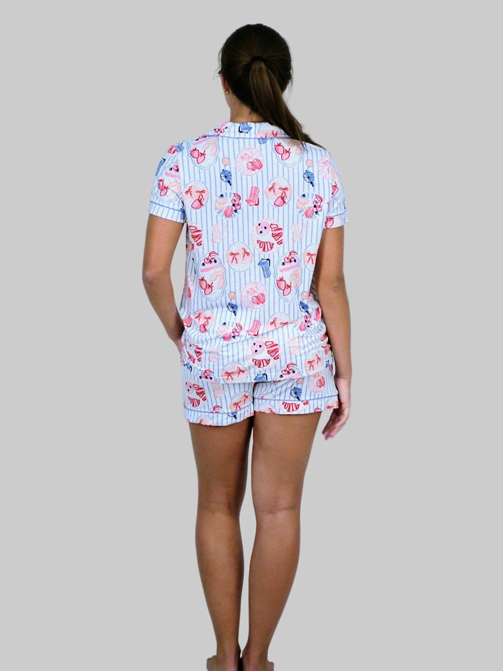 Patisserie Stripe Short Sleeve/Shorts PJ Set
