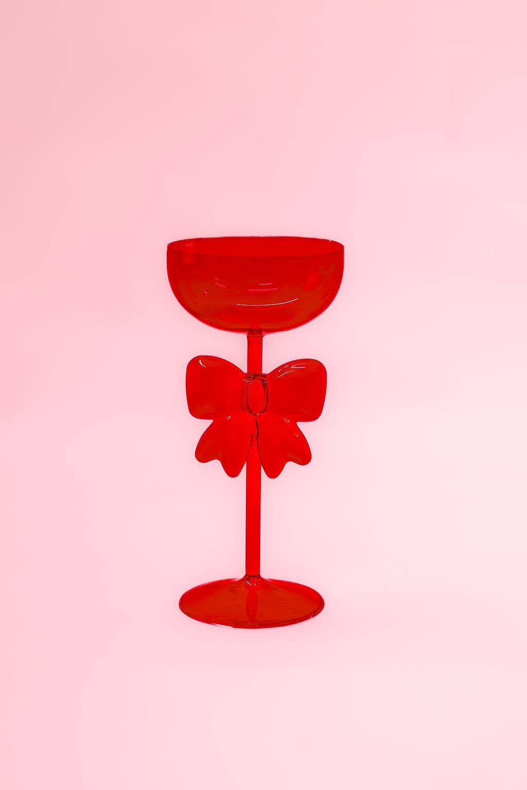Bow & Bubbly - Red Coupe and Wine Glass