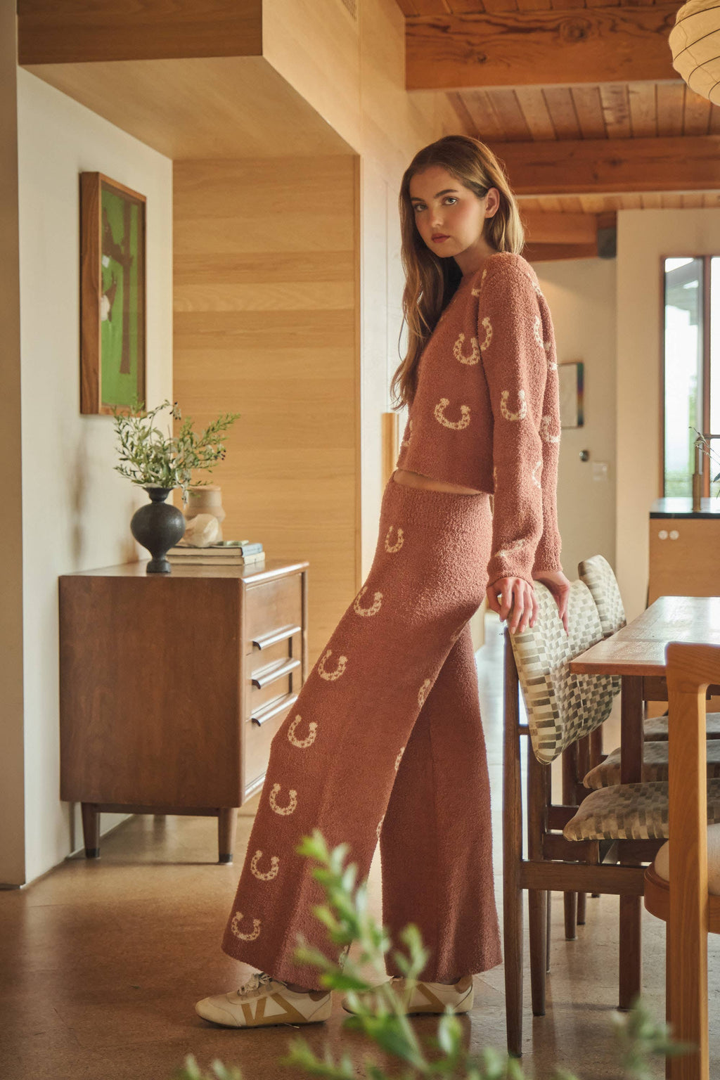 Cozy Horseshoe Knit Pants Set