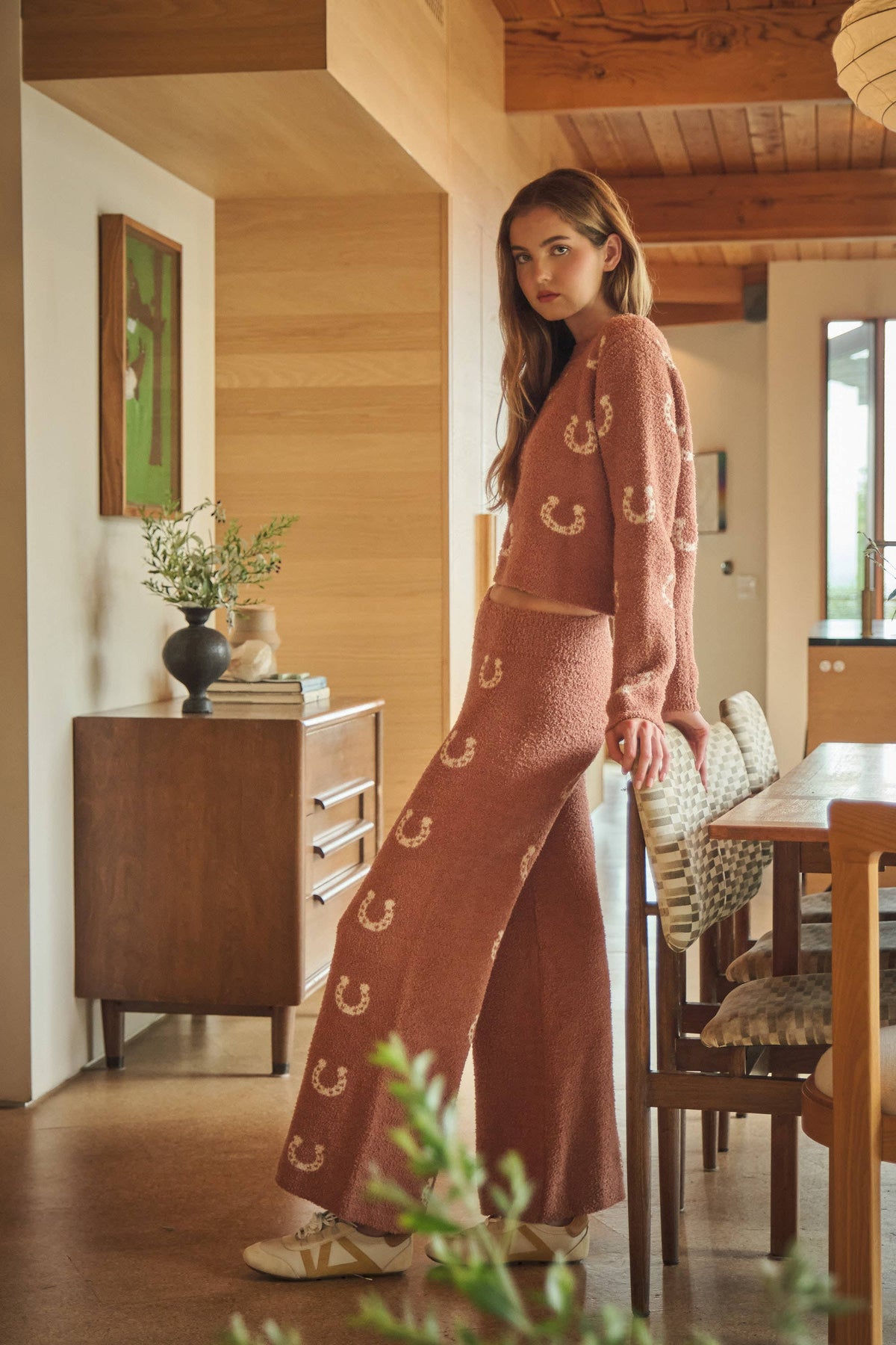 Cozy Horseshoe Knit Pants Set