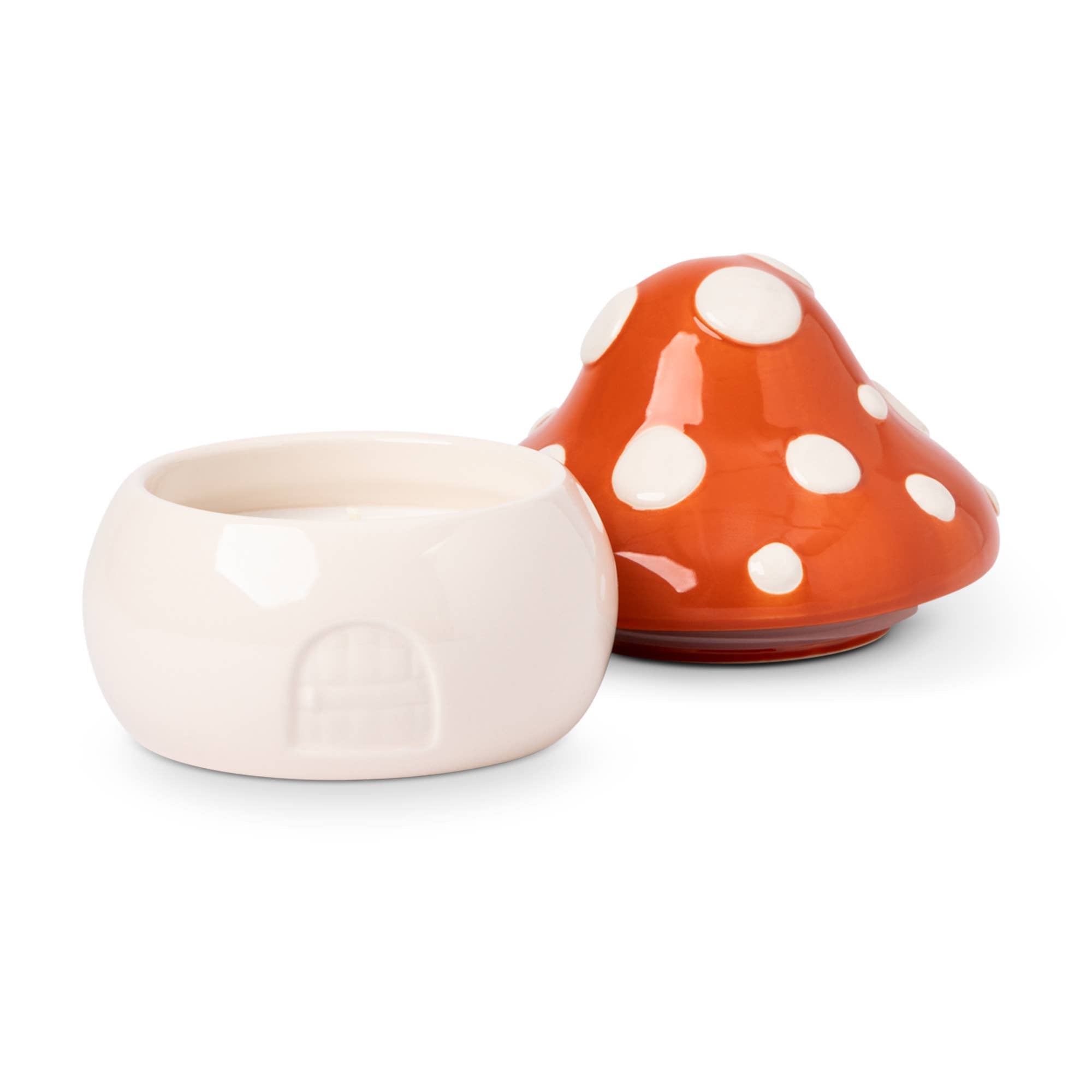 7oz Ceramic Mushroom Candle - Red
