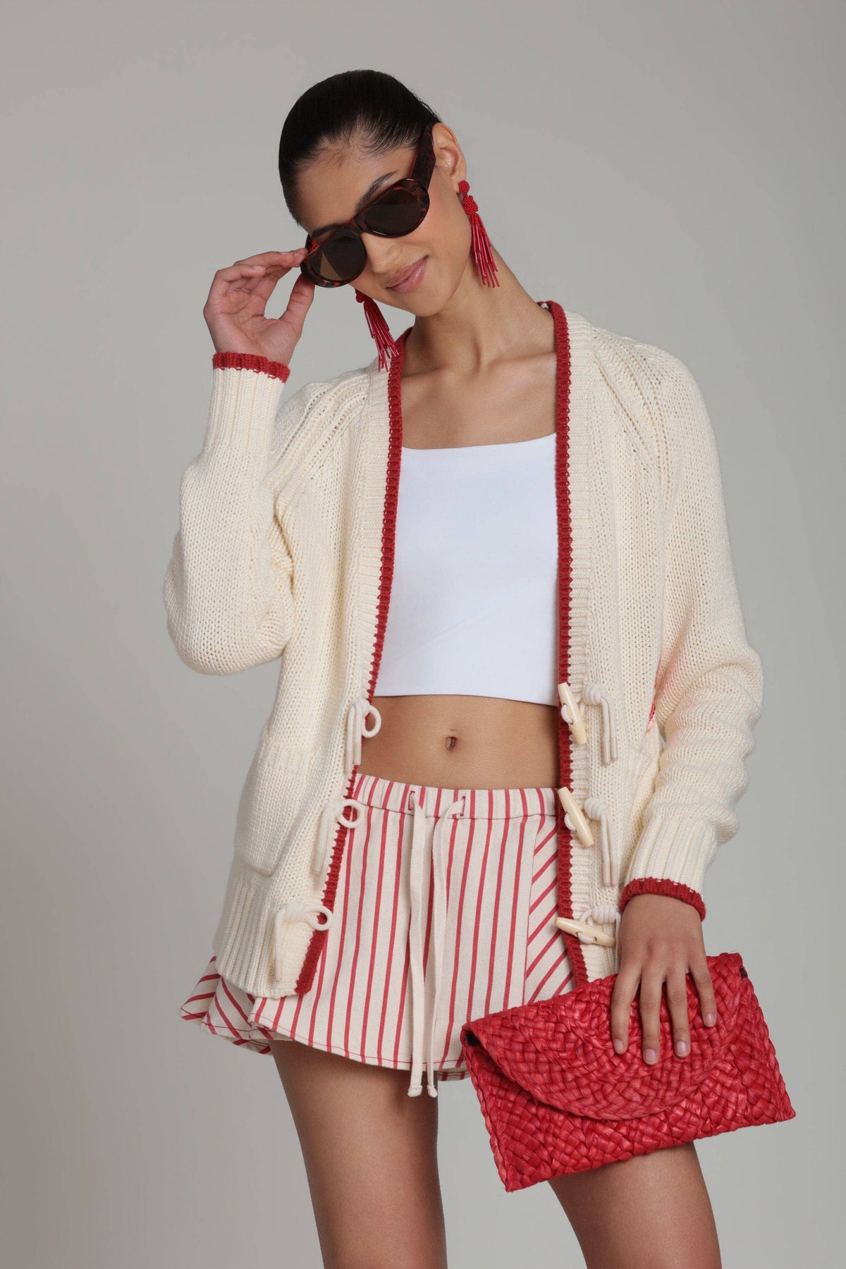 Cotton Lobster Intarsia Toggle Cardigan