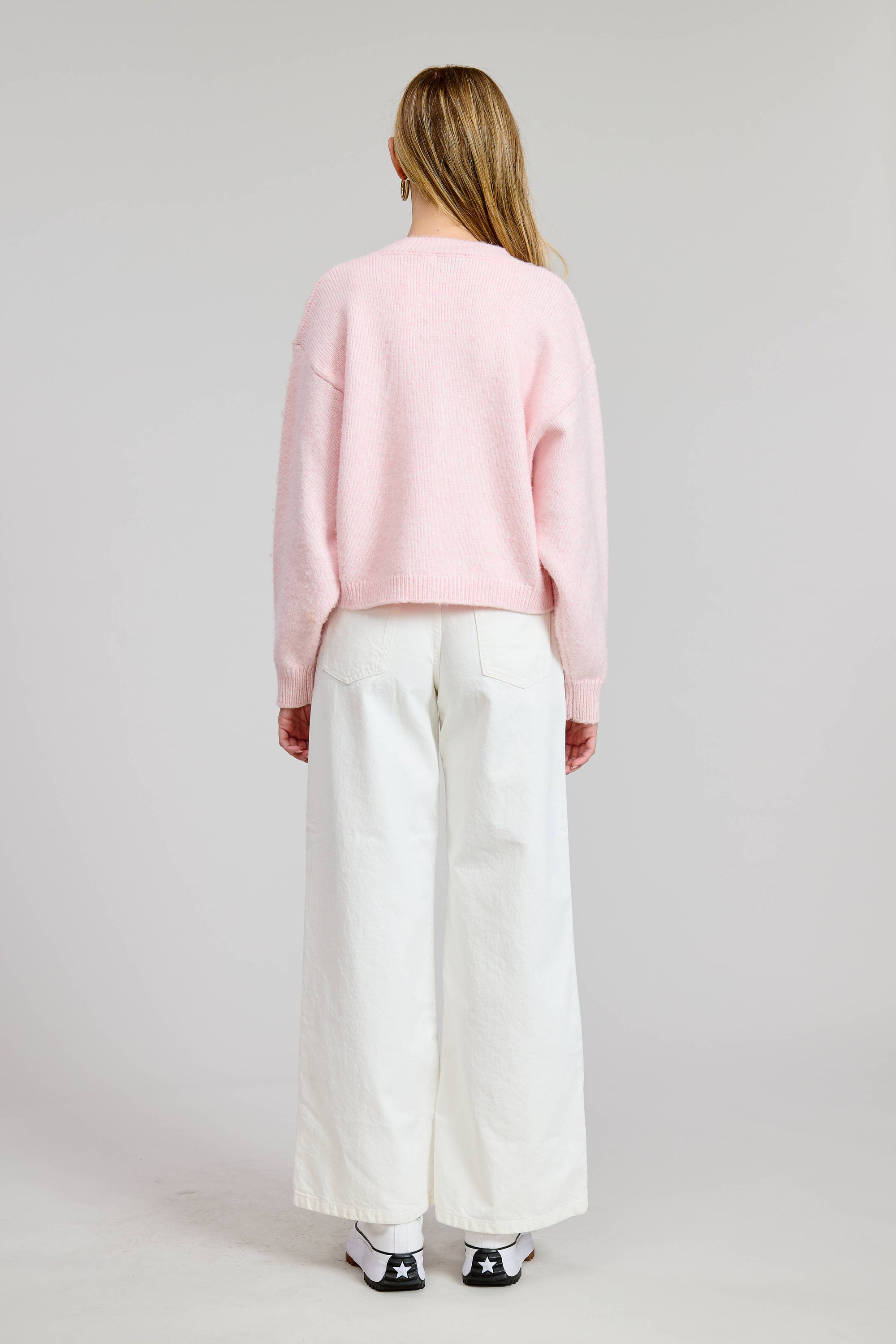 Flat White Flamingo Sweater Pullover