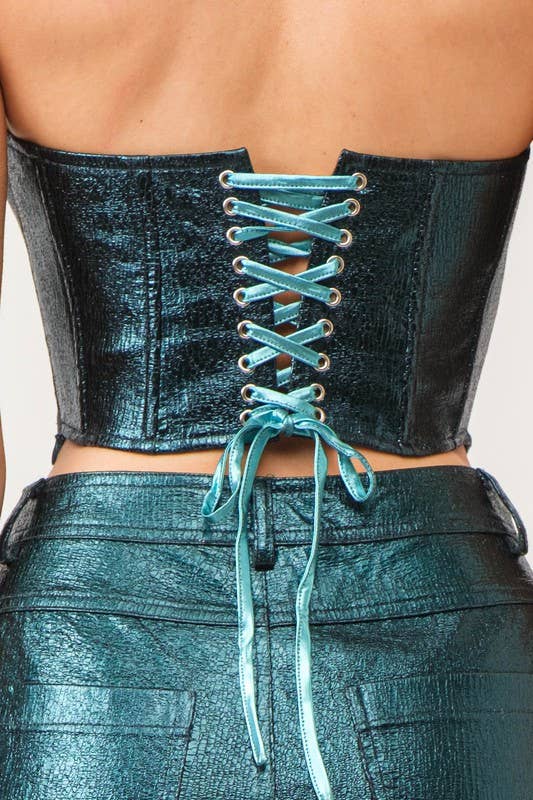 Gaia Teal Corset Top