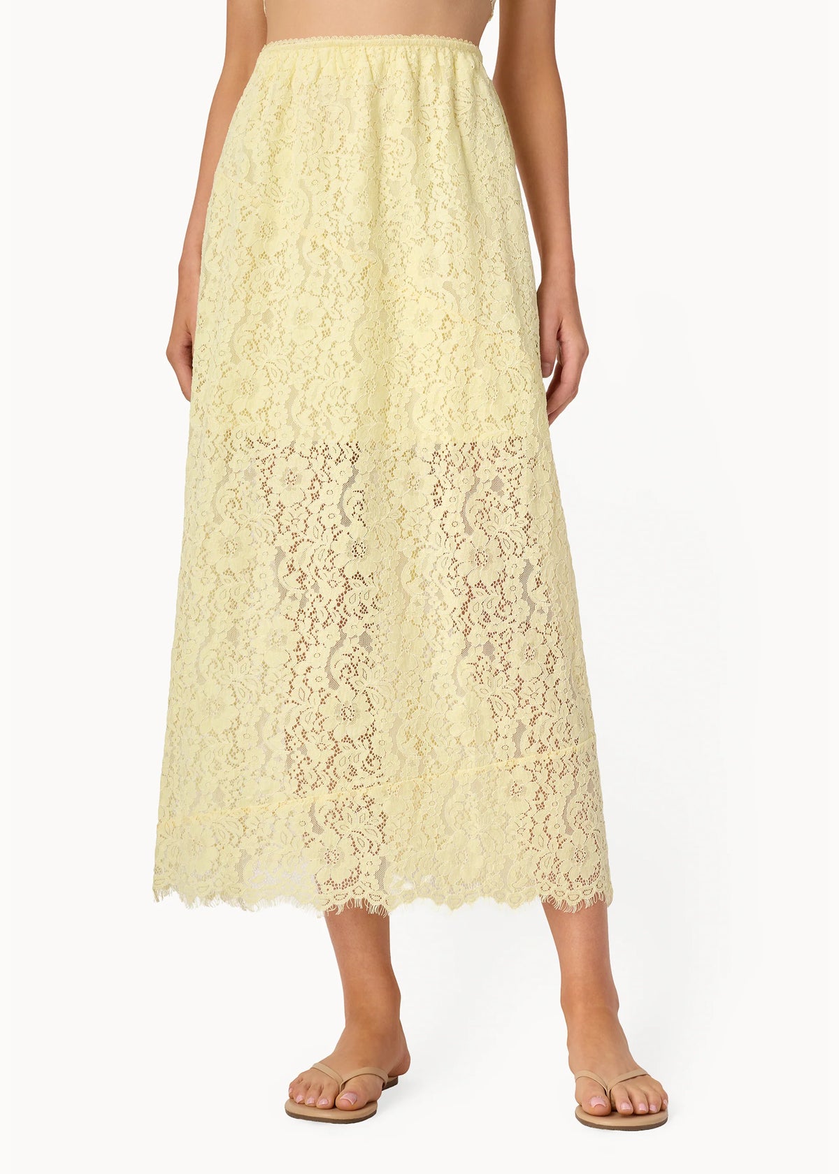 Effie Lace Midi Skirt Buttercup