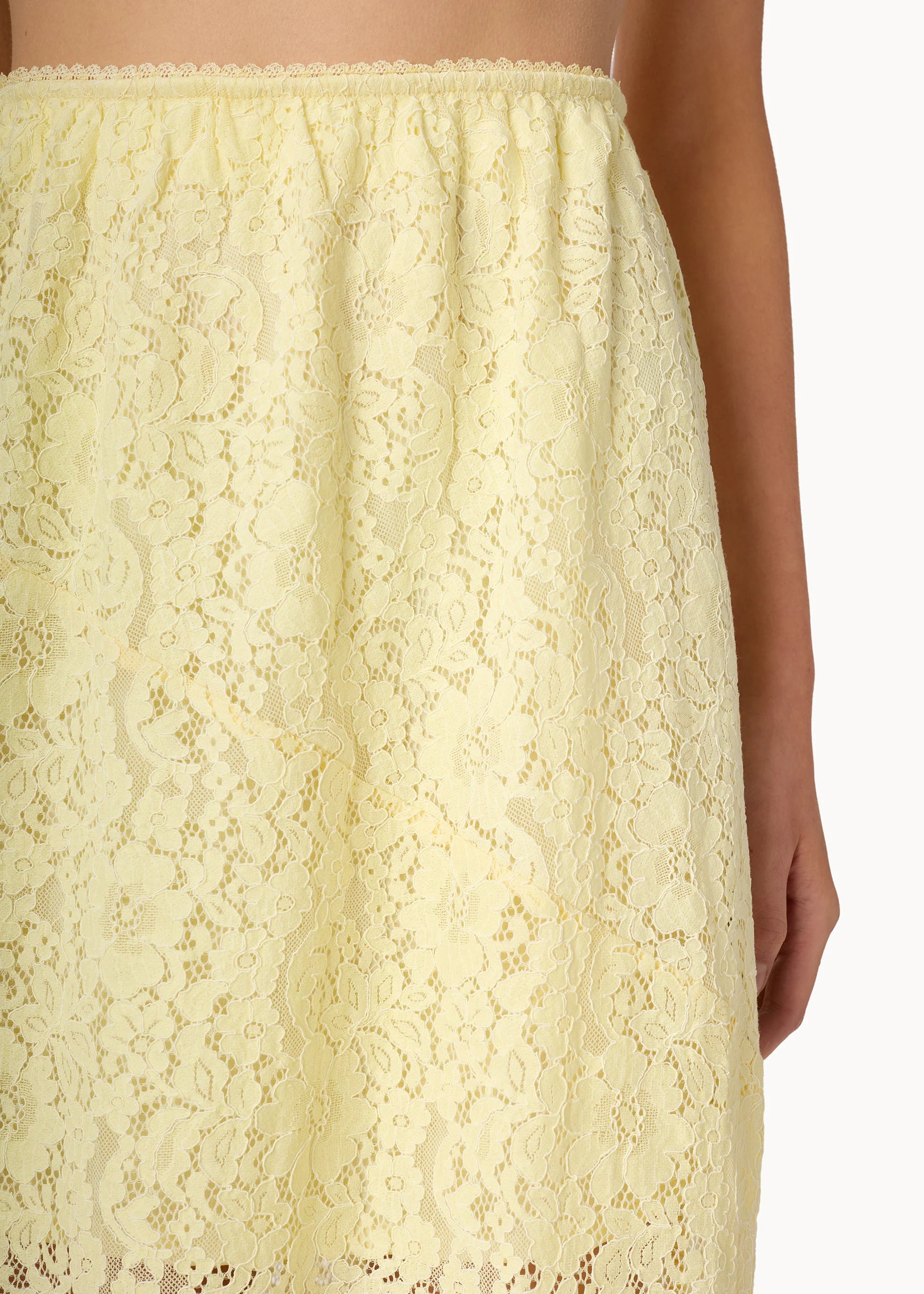 Effie Lace Midi Skirt Buttercup