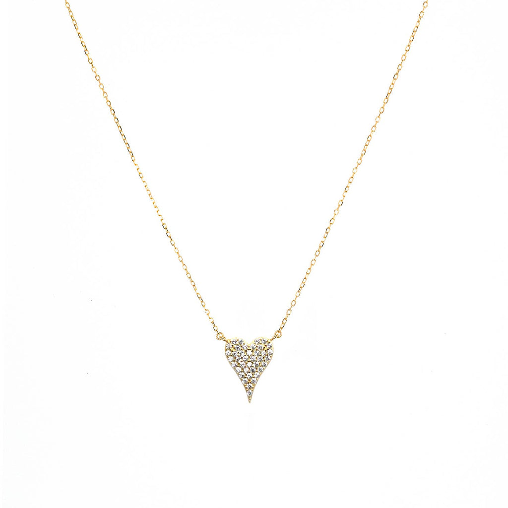 Gold Plated pave heart necklace