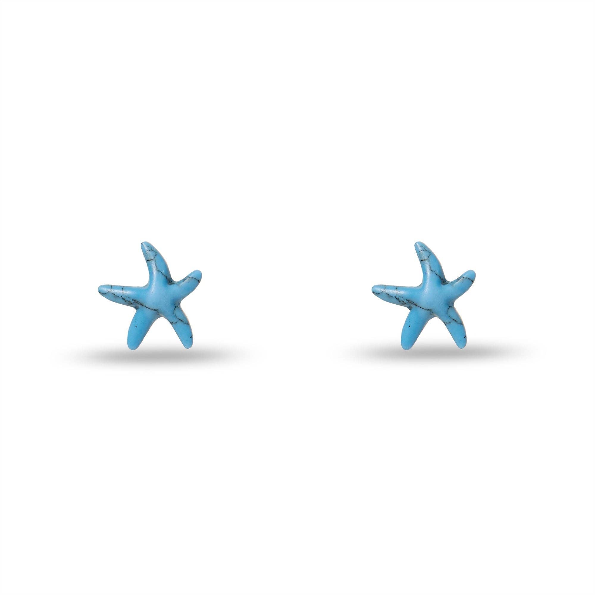 TURQUOISE STARFISH STUD EARRINGS