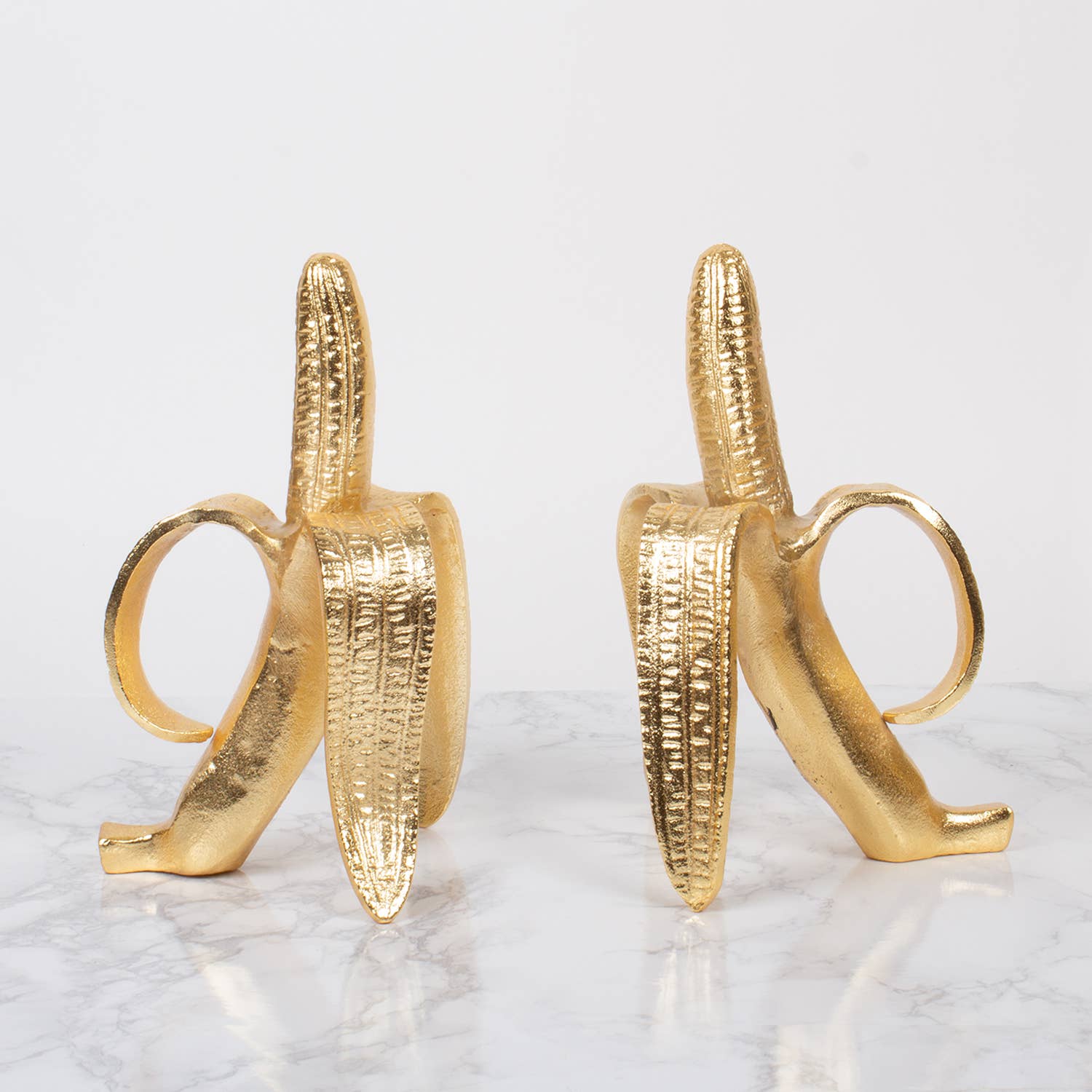 Gold Banana Bookend Set