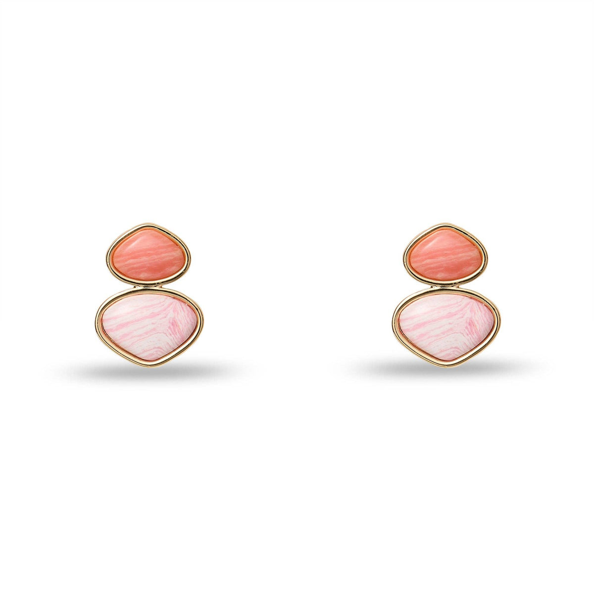 CORAL FLAMINGO DUO DROP EARRINGS