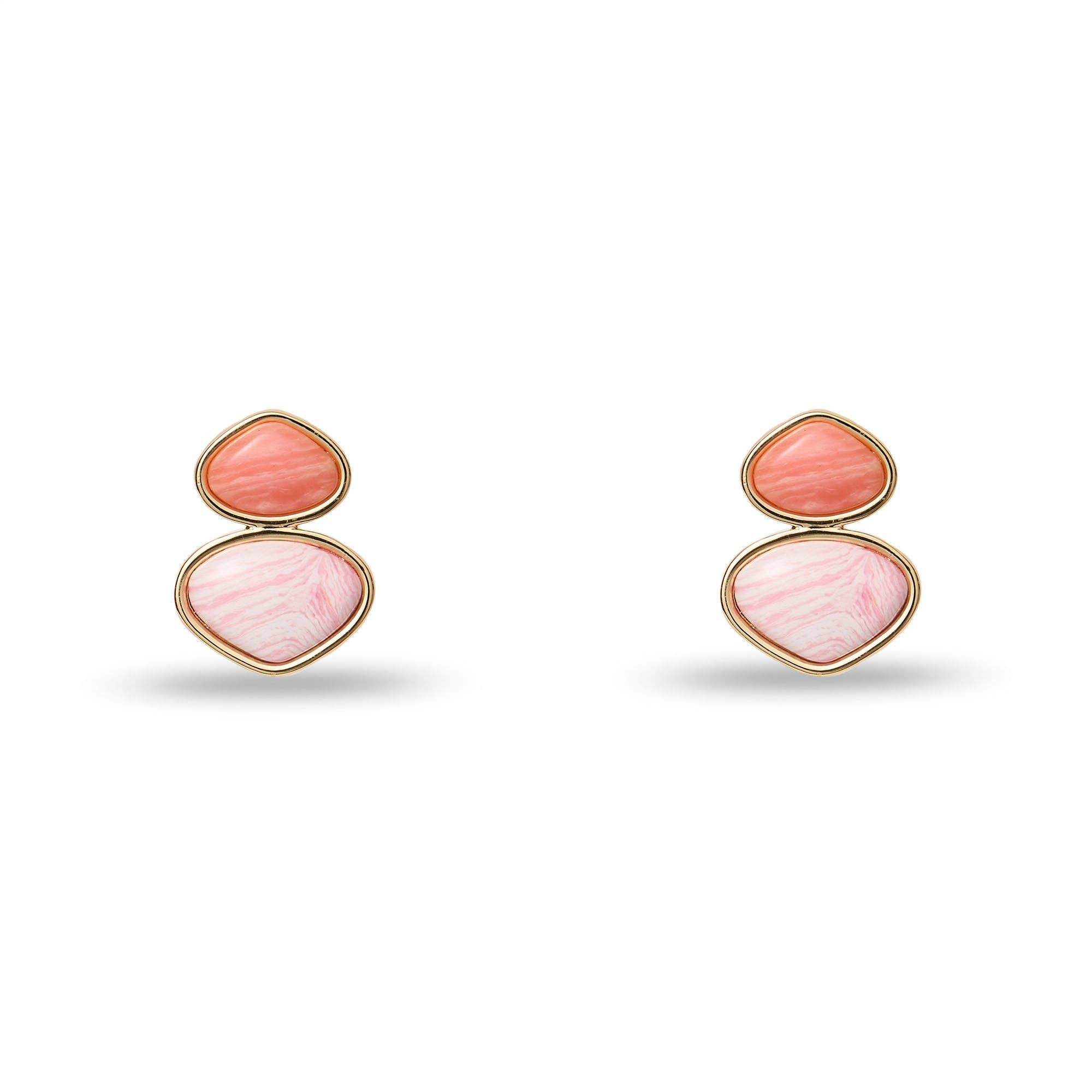 CORAL FLAMINGO DUO DROP EARRINGS