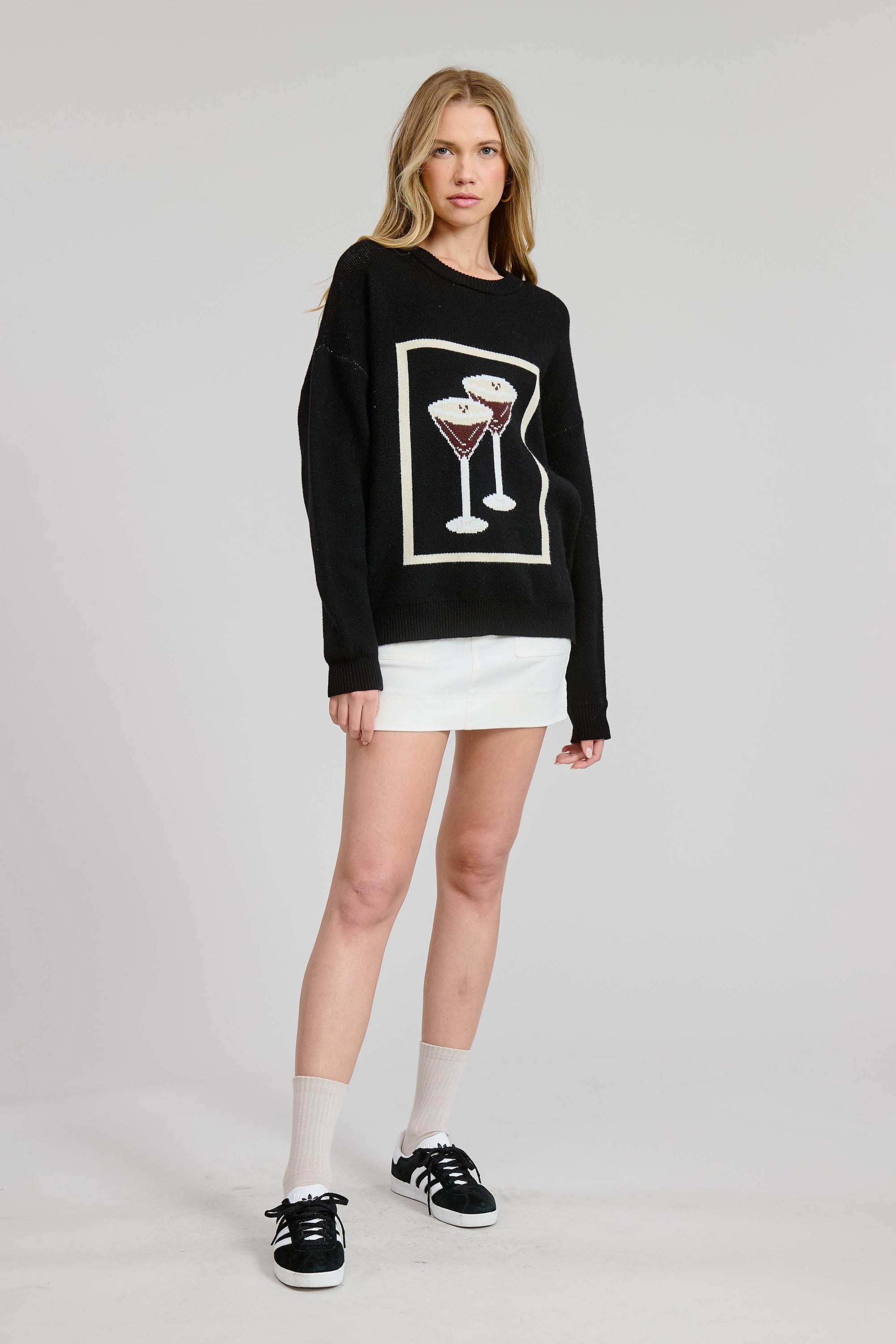 Double Espresso Martini Jacquard Sweater Top