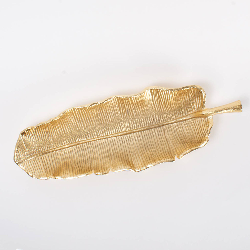 Gold Banana Leaf Vanity Tray