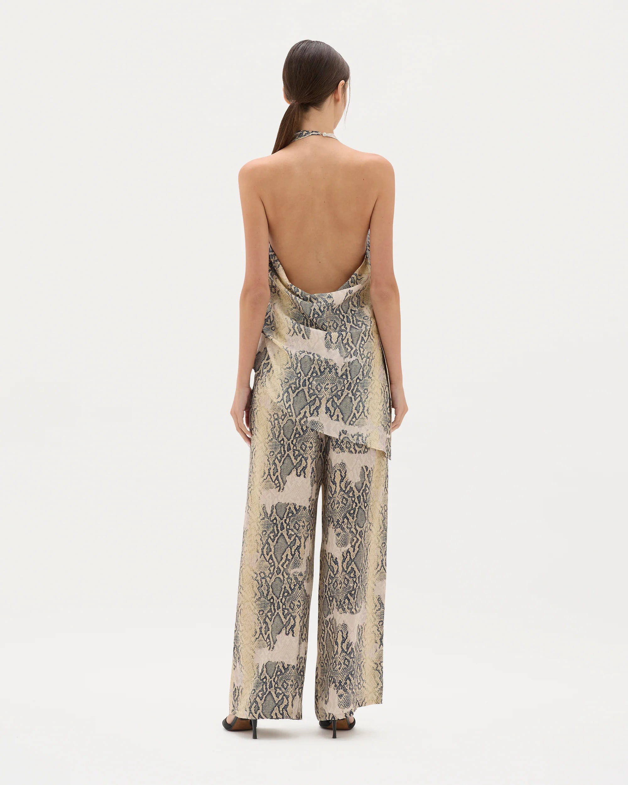 Nile Python Draped Halter Top