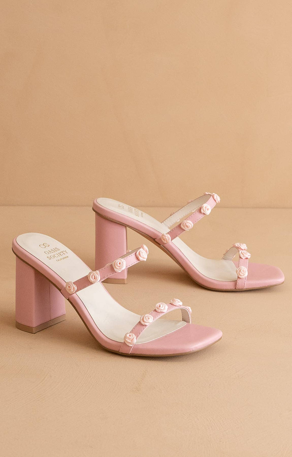 The Nia Pink | Rosette Adorned Heel
