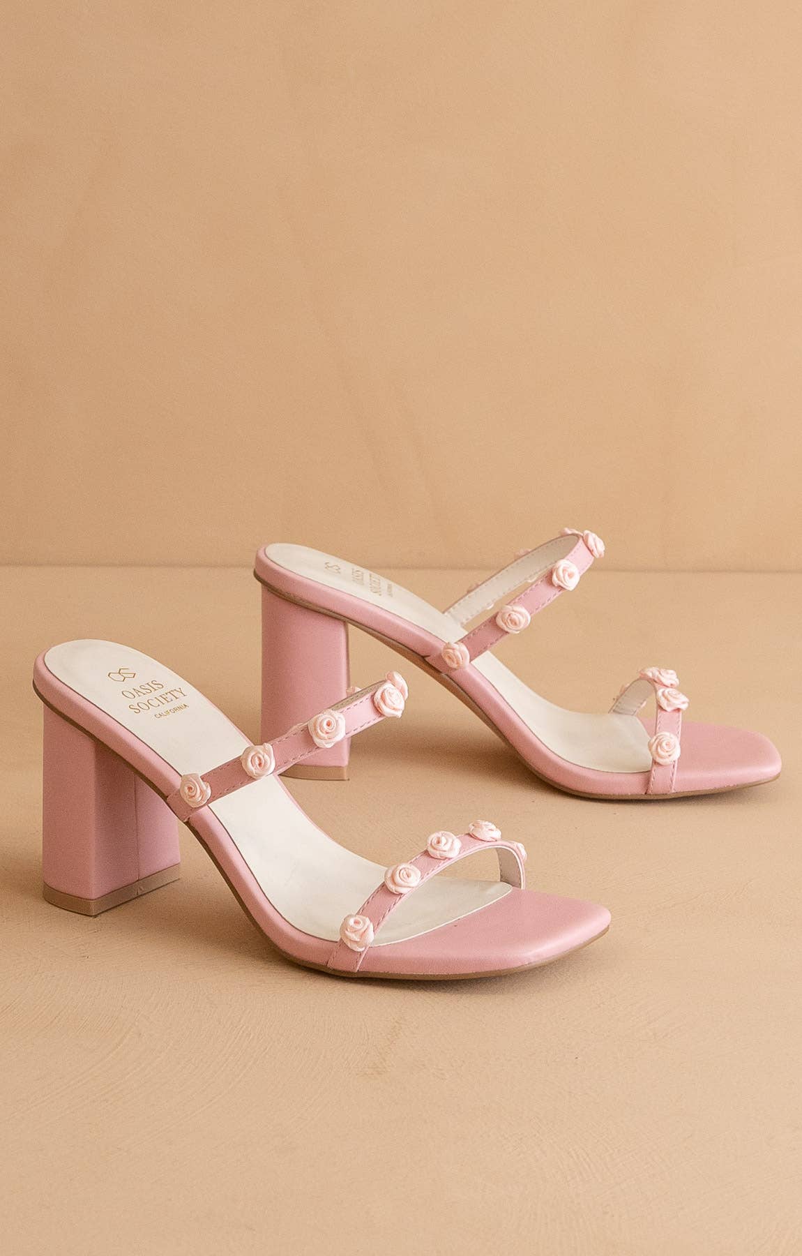 The Nia Pink | Rosette Adorned Heel
