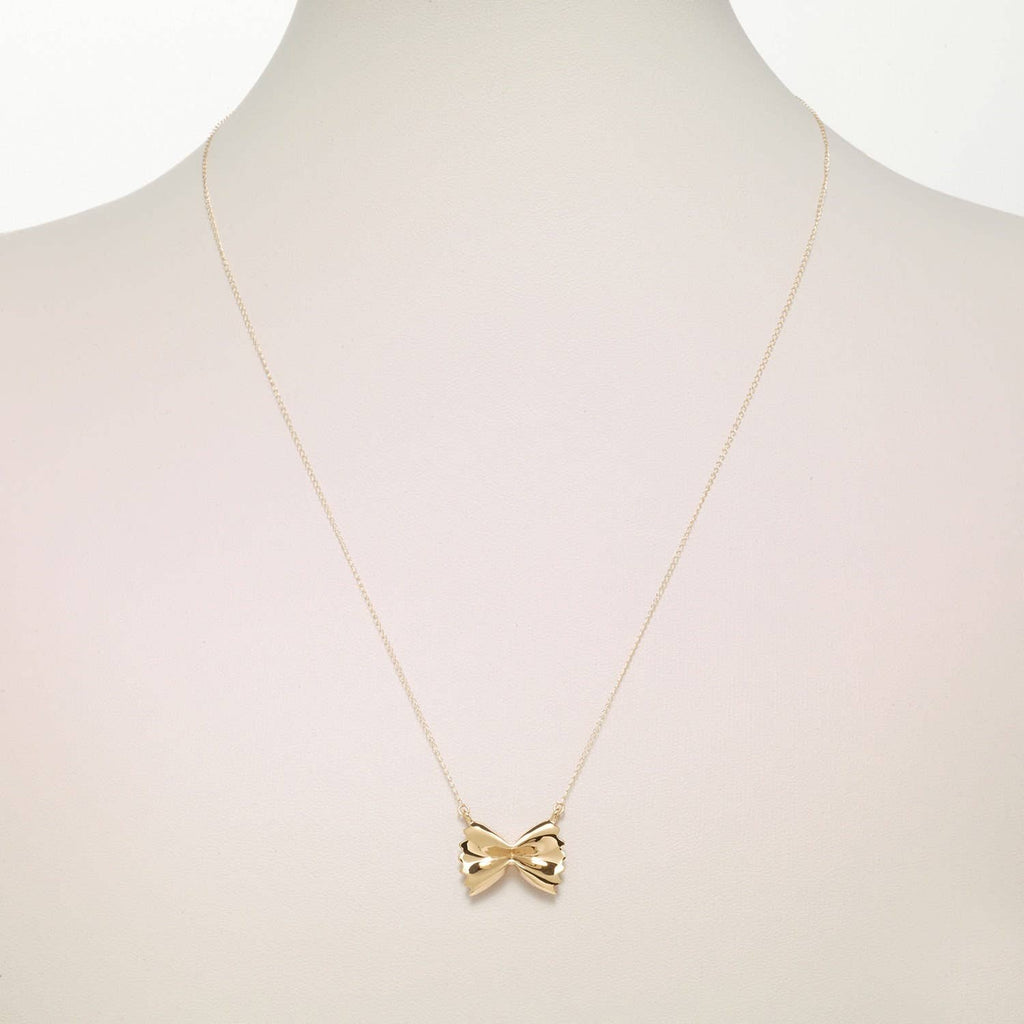 Farfalle Pasta Necklace, Yellow Gold Plated By Delicacies Jewelry - Every Purchase Helps Fight Hunger! (Food Jewelry, Gift For Her)
