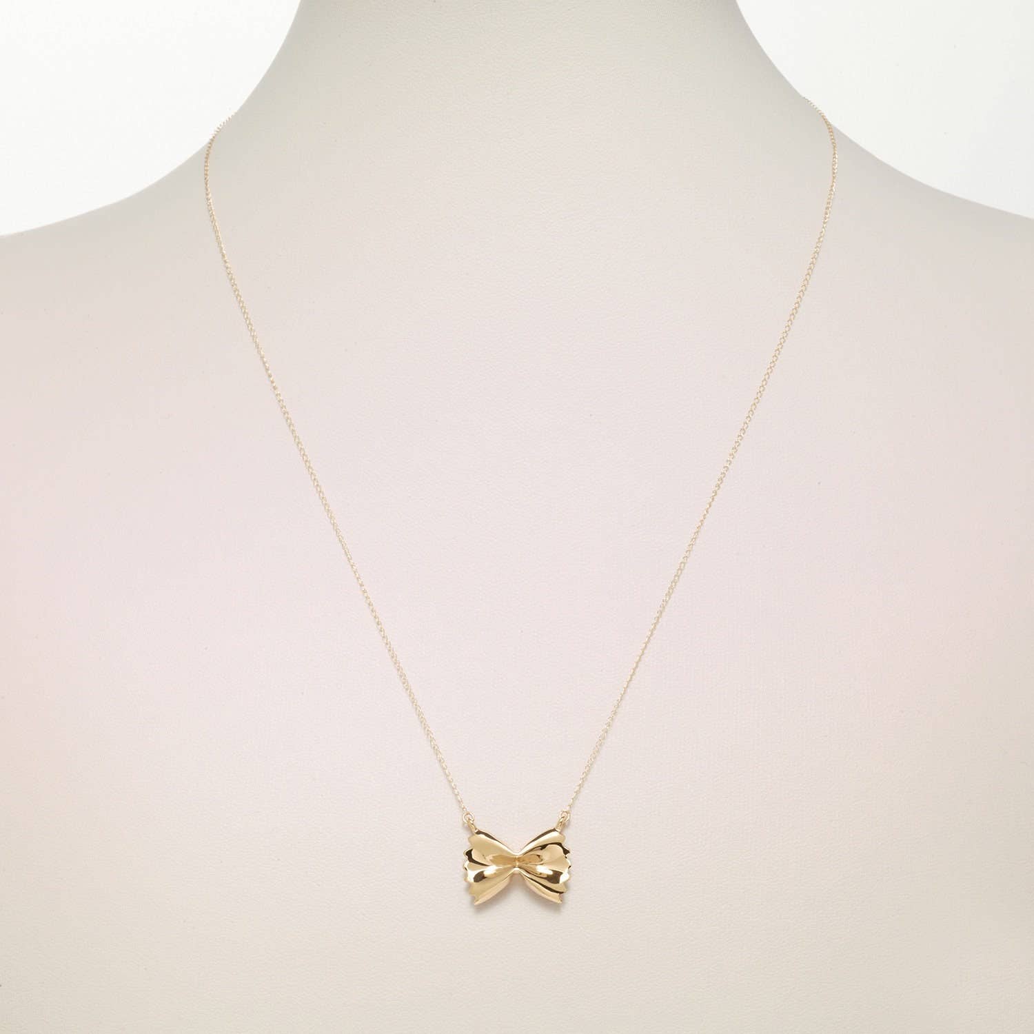 Farfalle Pasta Necklace, Yellow Gold Plated By Delicacies Jewelry - Every Purchase Helps Fight Hunger! (Food Jewelry, Gift For Her)