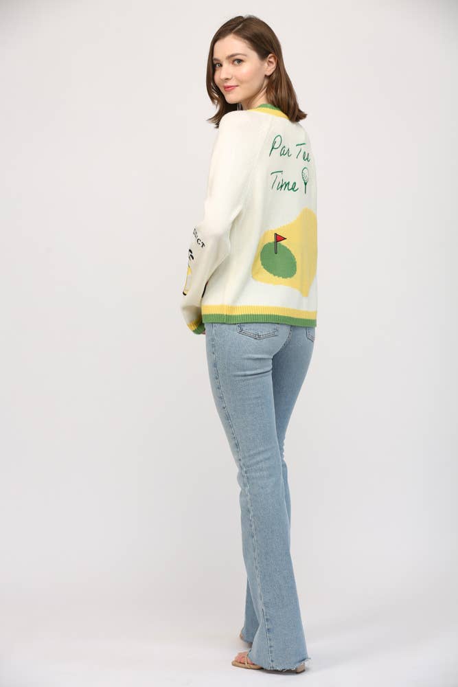Golf Embroidered Cardigan
