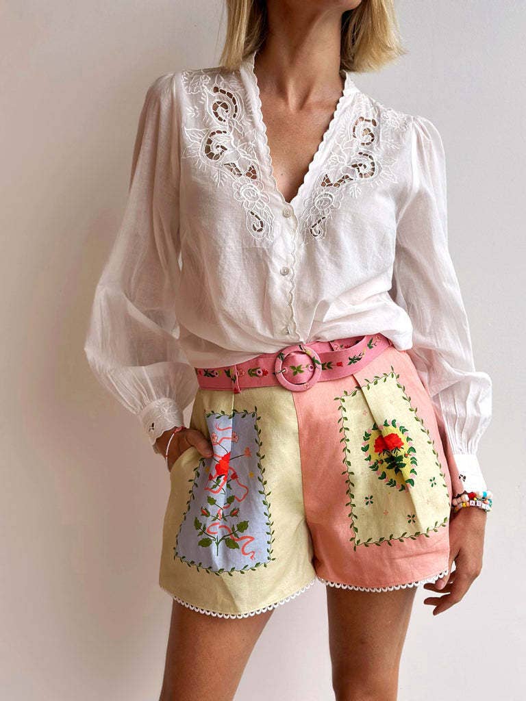 Shandy Multi Unique print Buttoned shirt & short resort set