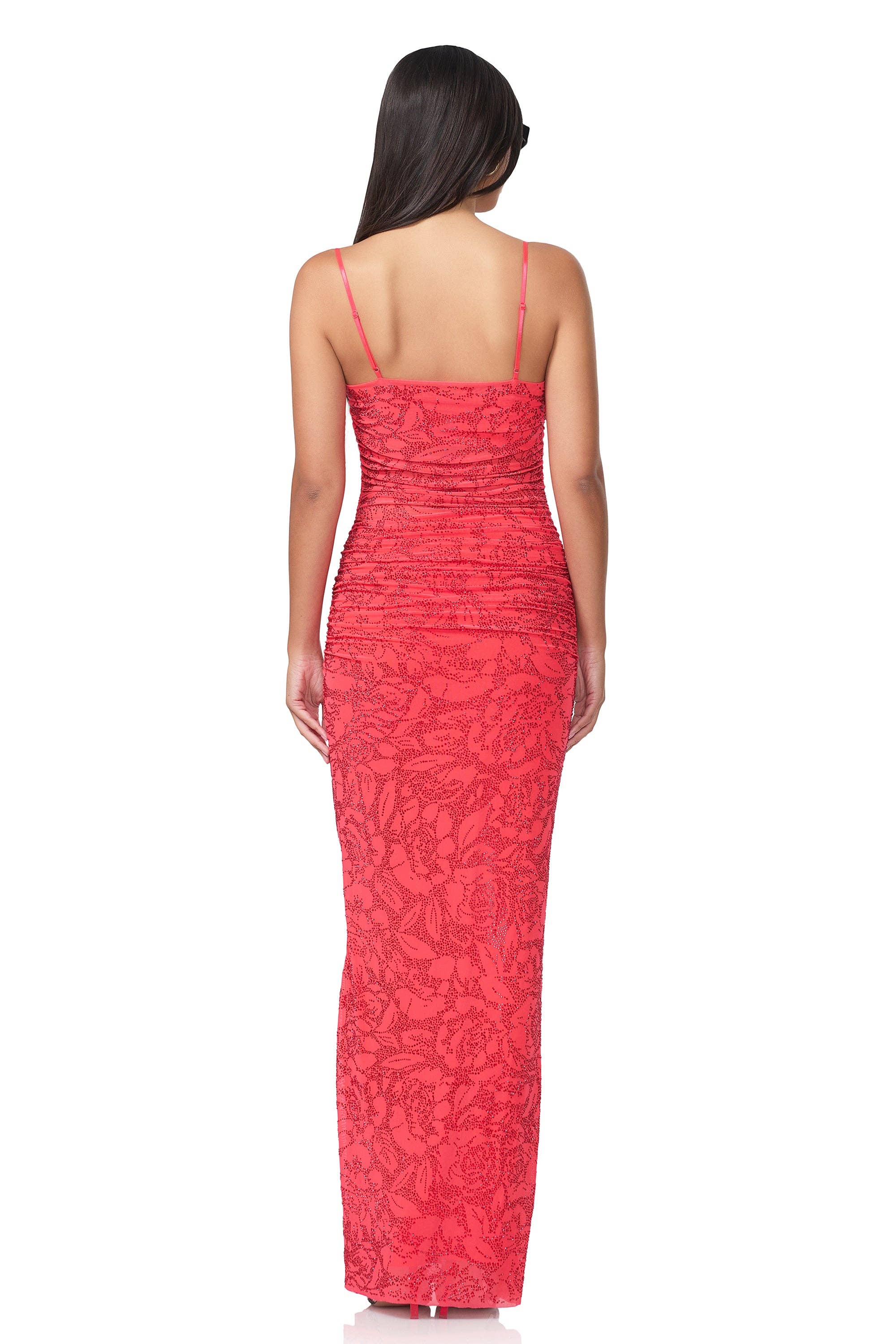 Jennan Rose Rhinestone Dress - Cherry