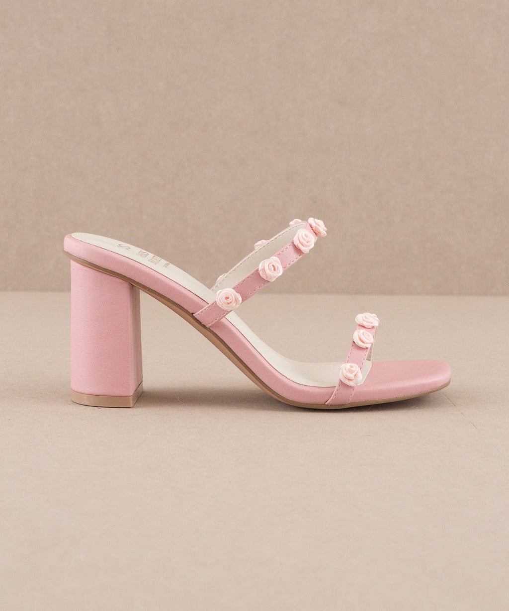 The Nia Pink | Rosette Adorned Heel