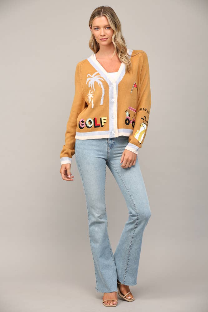 Golf Embroidered Cardigan