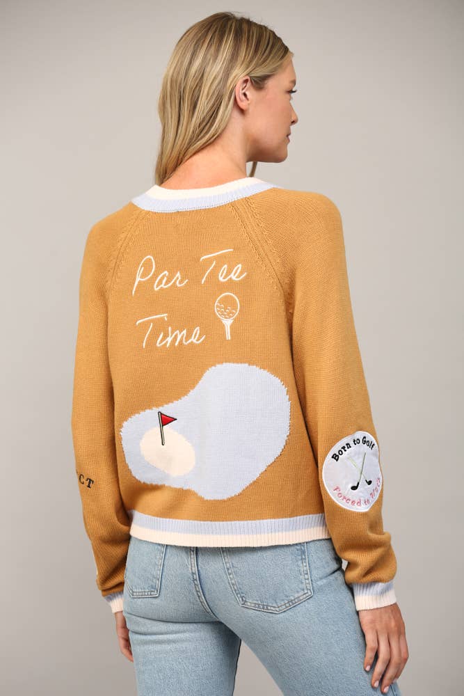 Golf Embroidered Cardigan