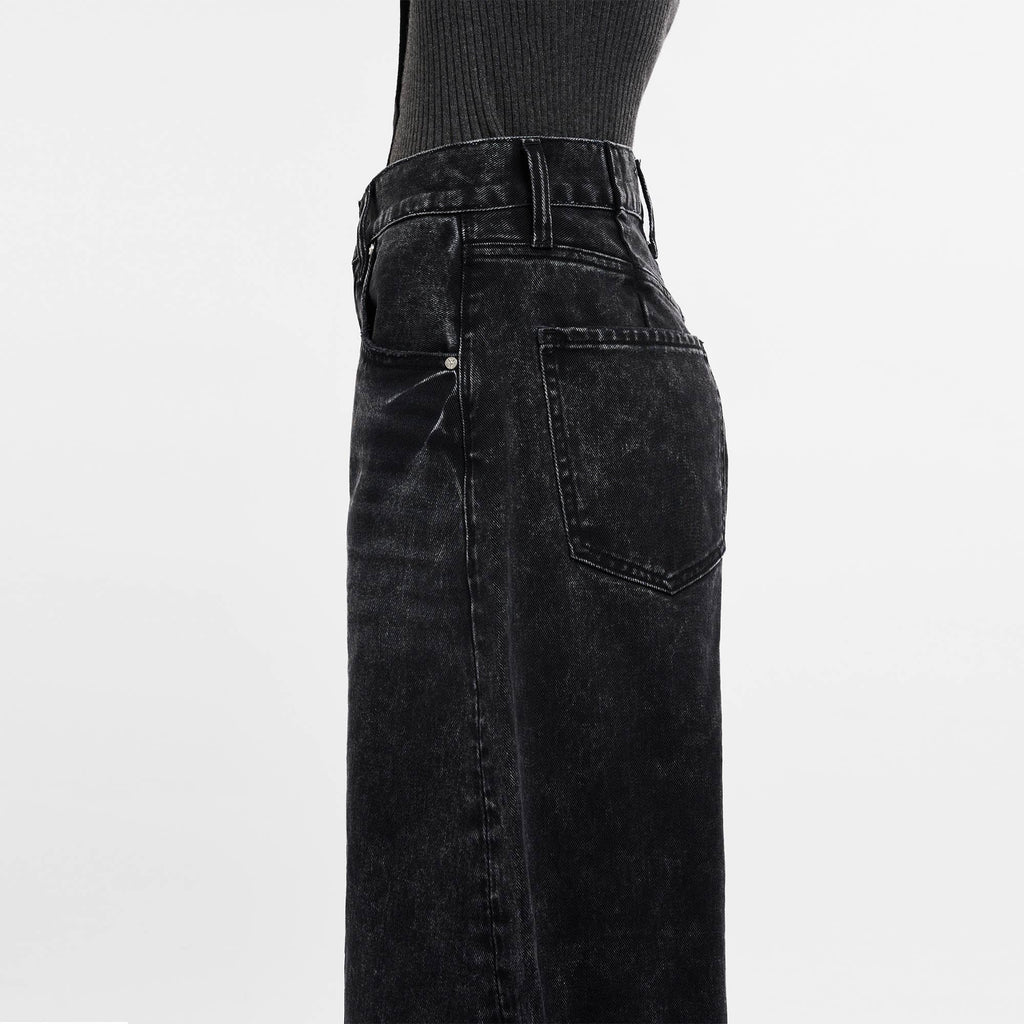 SUPER HIGH RISE TAILORED BARREL JEANS FINISHED HEM