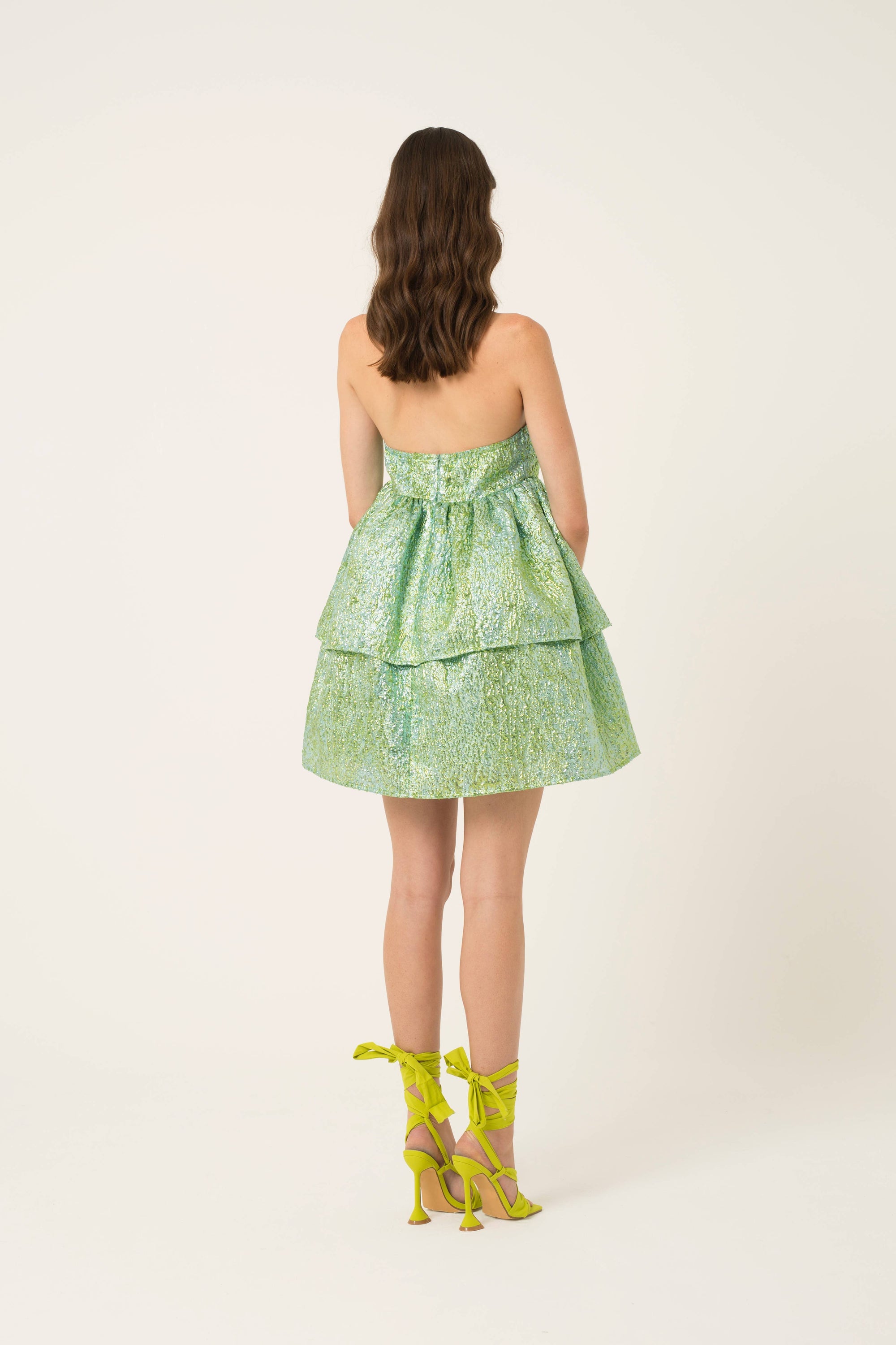 Sara High Shine Double layer Mini Dress