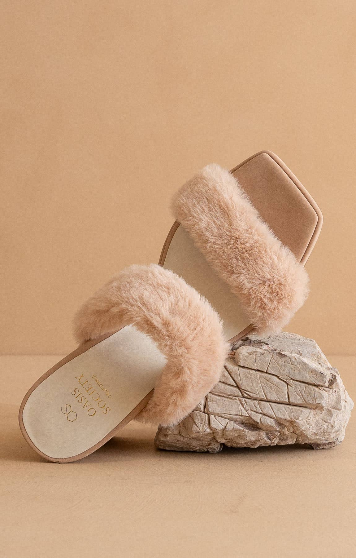 Fuzzy Banded Platform Party Heel