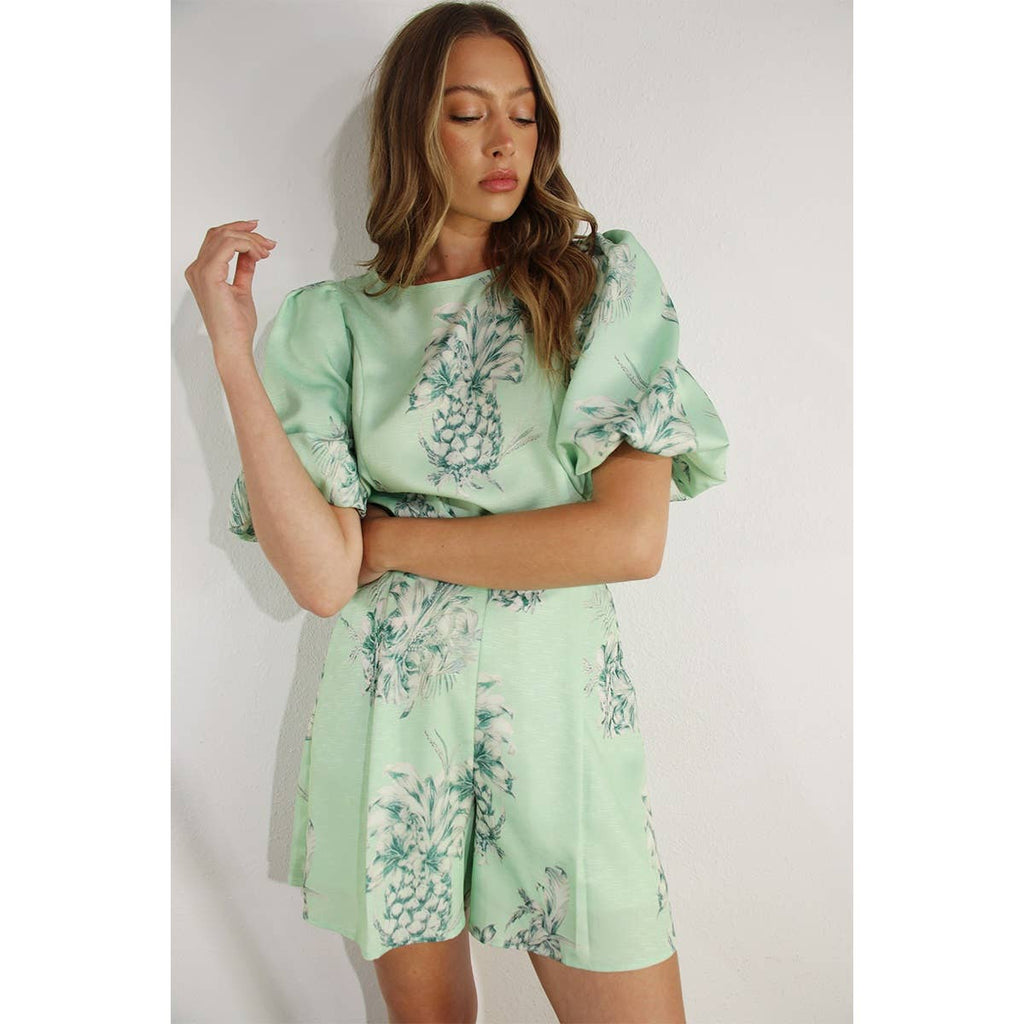 Linen Top & Short Set