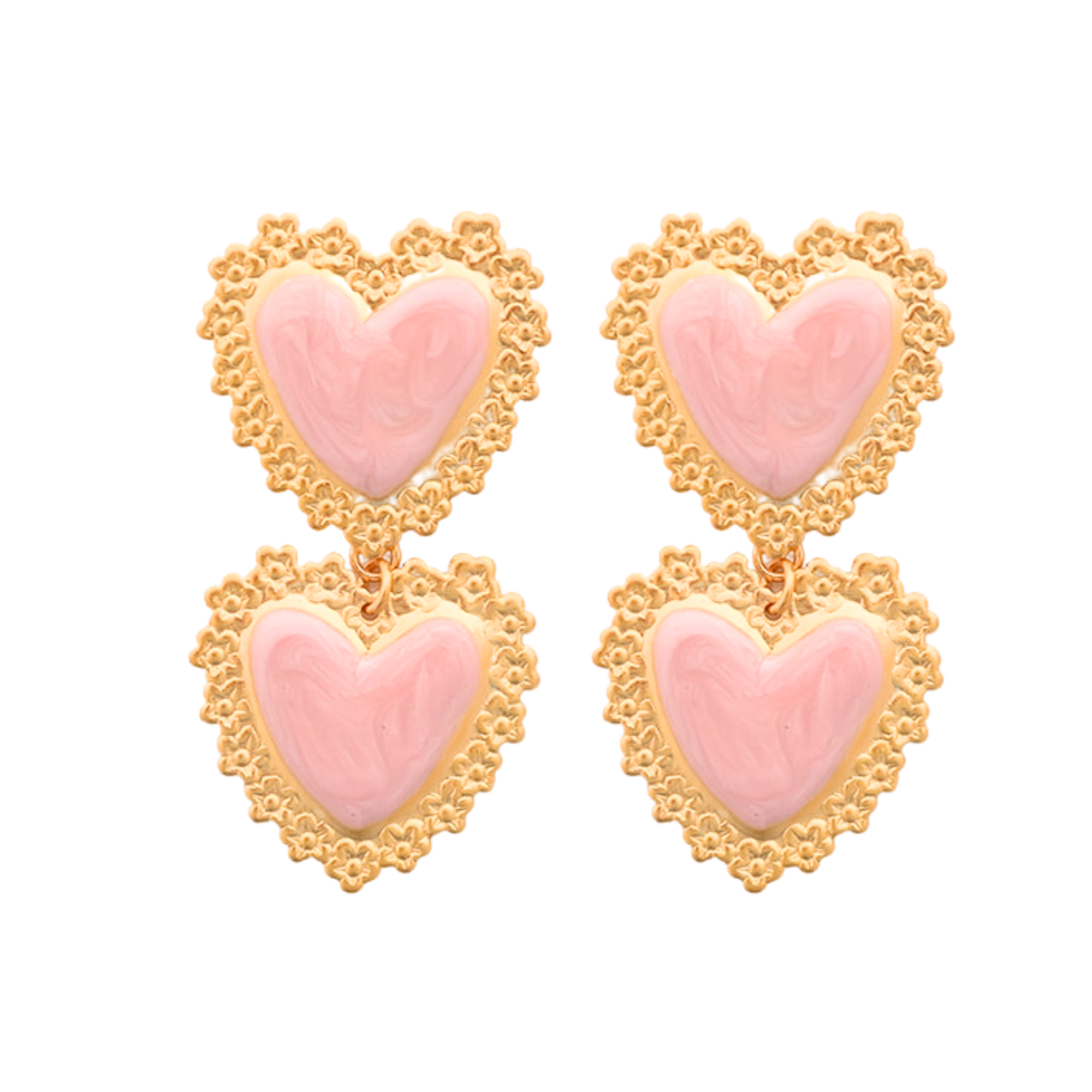 Pink Heart Earrings